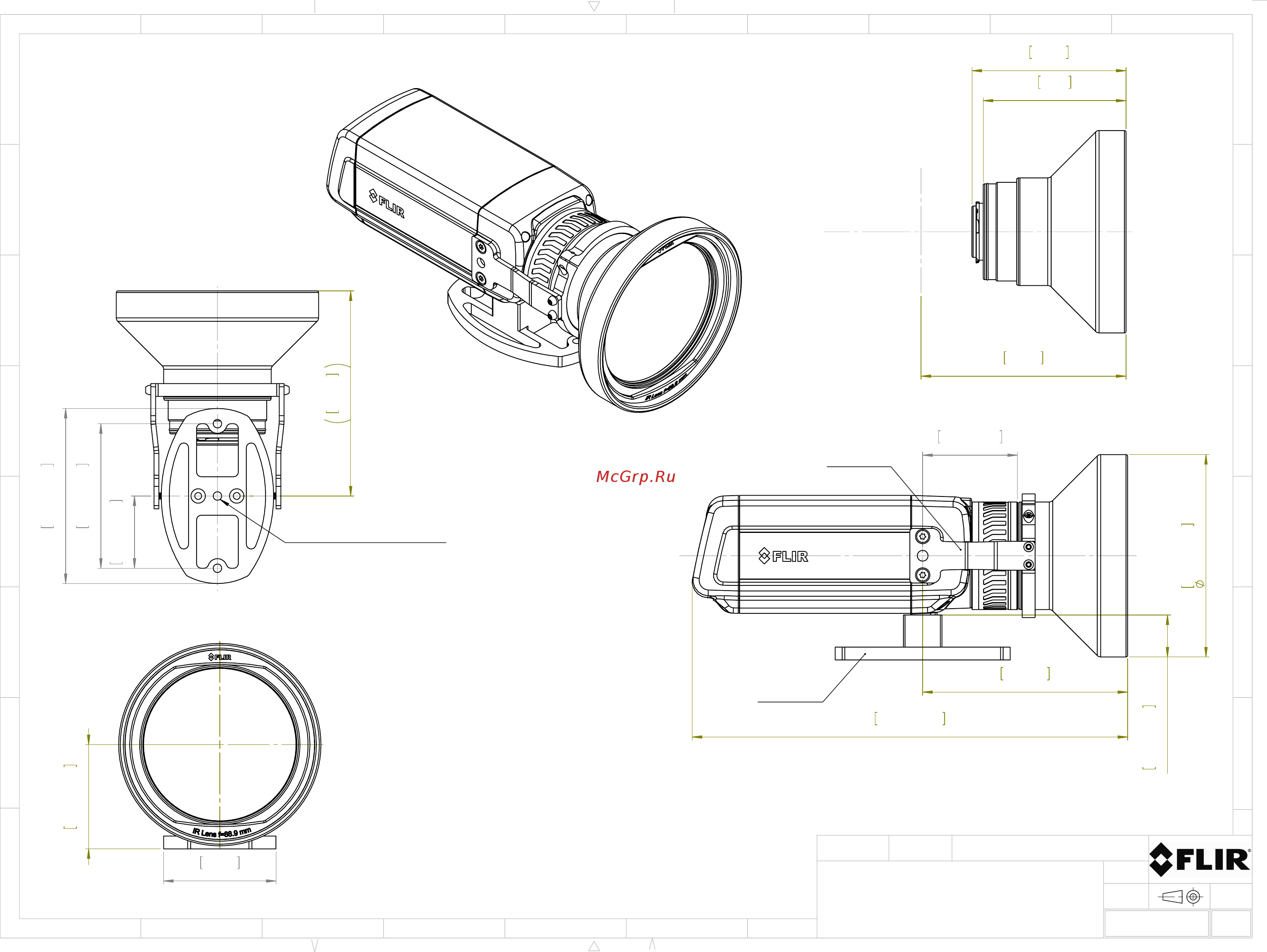 FLIR f=88,9 mm. (7°) для T6xx [5/5] Basic dimensions flir a sc 6xx