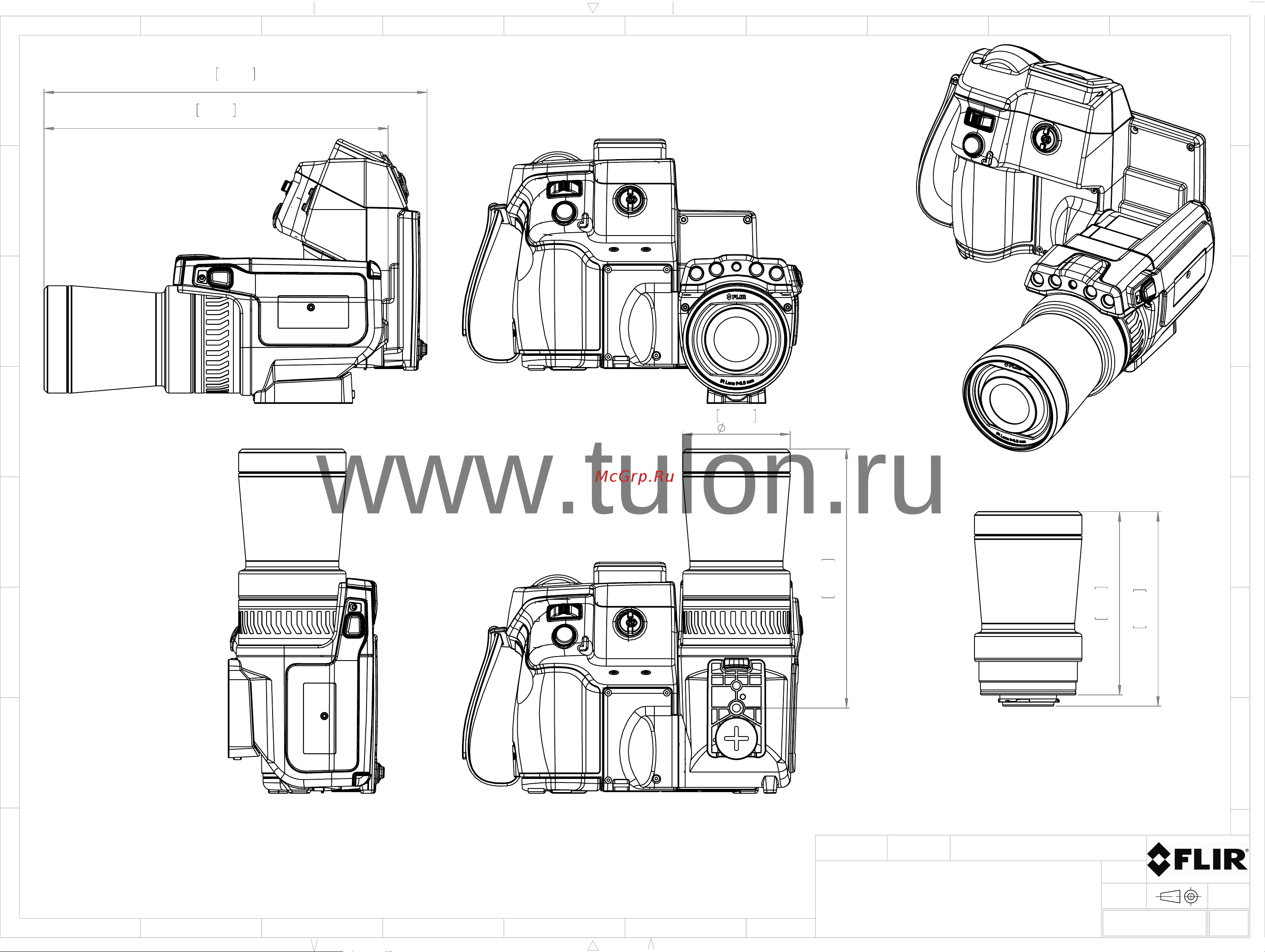 FLIR f=6,5 mm. (80°) для T6xx [4/5] Mechanical drawings