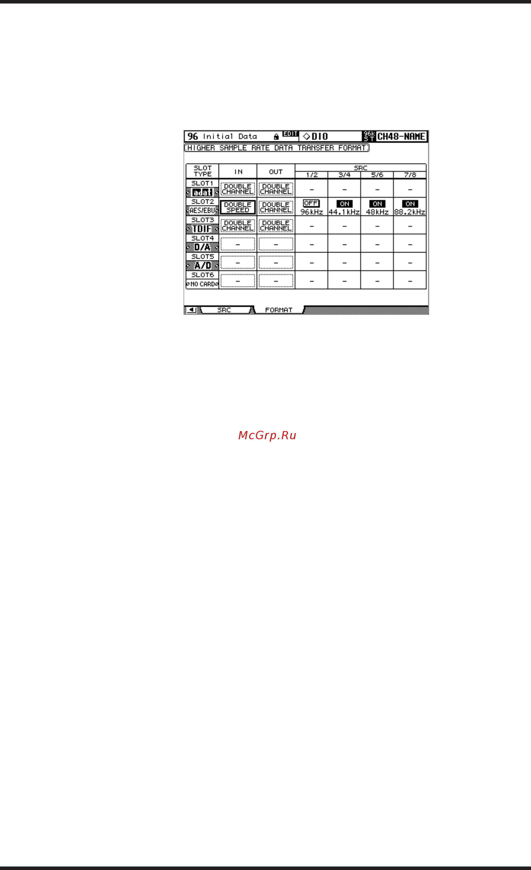 Yamaha DM2000V2E1 [72/315] Setting the transfer format for higher sampling rates