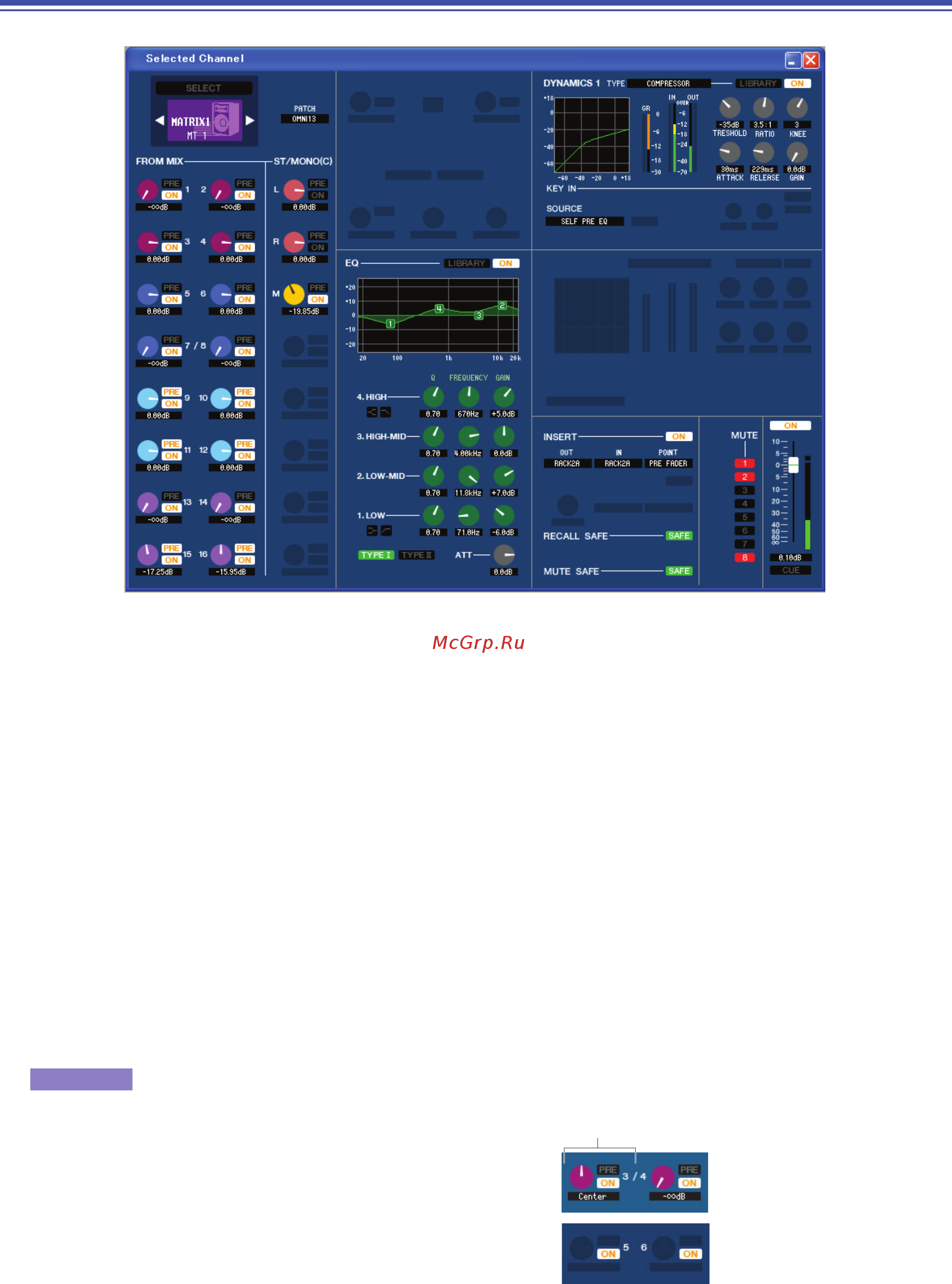 Yamaha LS9-32 [41/79] Если выбран матричный канал