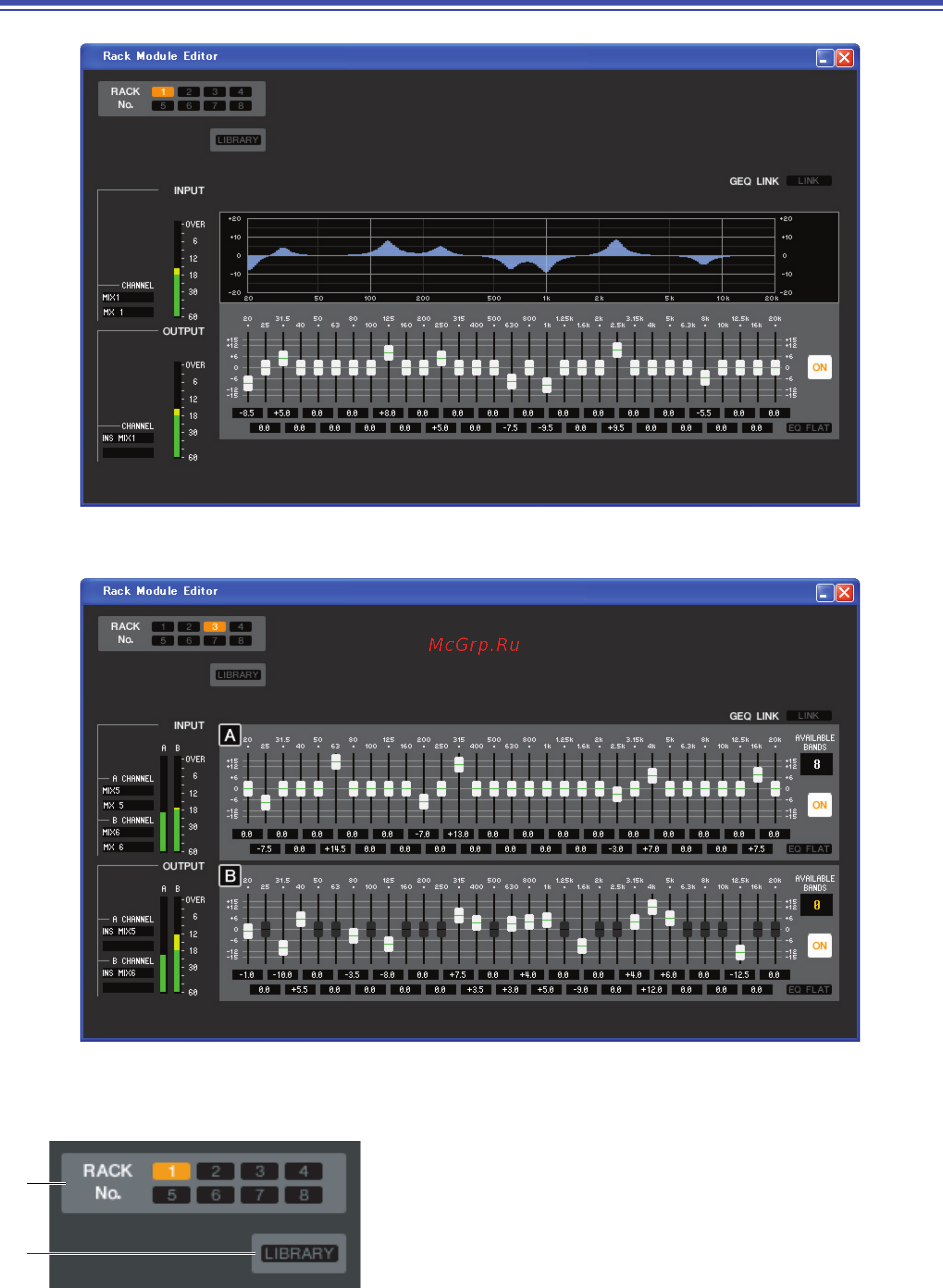 Yamaha LS9-32 [54/79] Редактор стоечного модуля окно графического эквалайзера