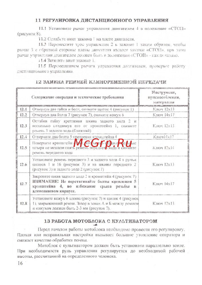 КАДВИ ОКА МБ-1Д2М19 Lifan 170F 7 л.с. на тросах 00-00154416 Руководство по эксплуатации онлайн [17/20] 823501
