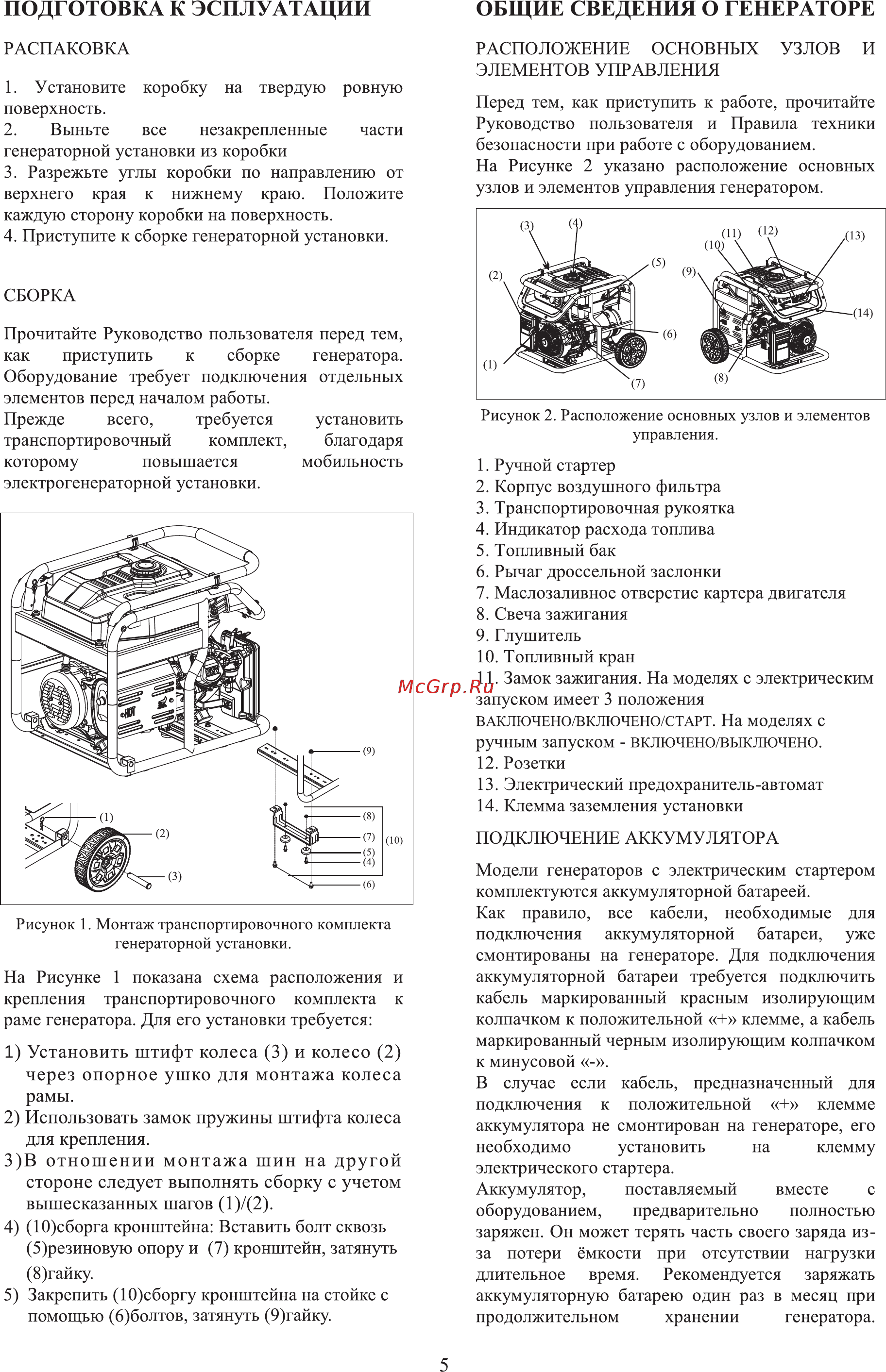 Zongshen KB 2500 1T90DF200 [6/20] Подготовка к эсплуатации