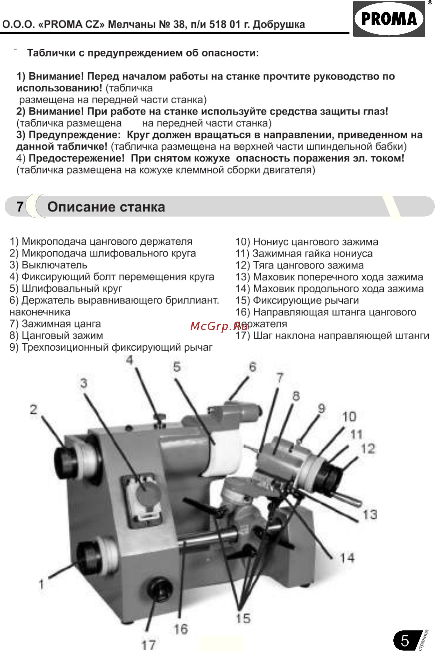 Proma ON-25 [4/9] Описание станка