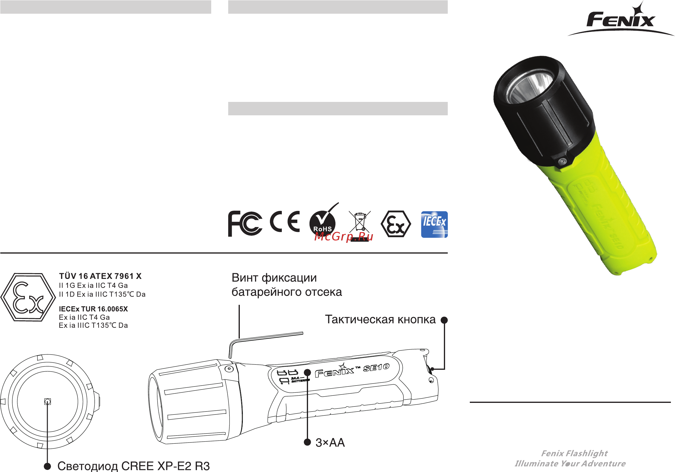 Fenix SE10 Инструкция по эксплуатации онлайн