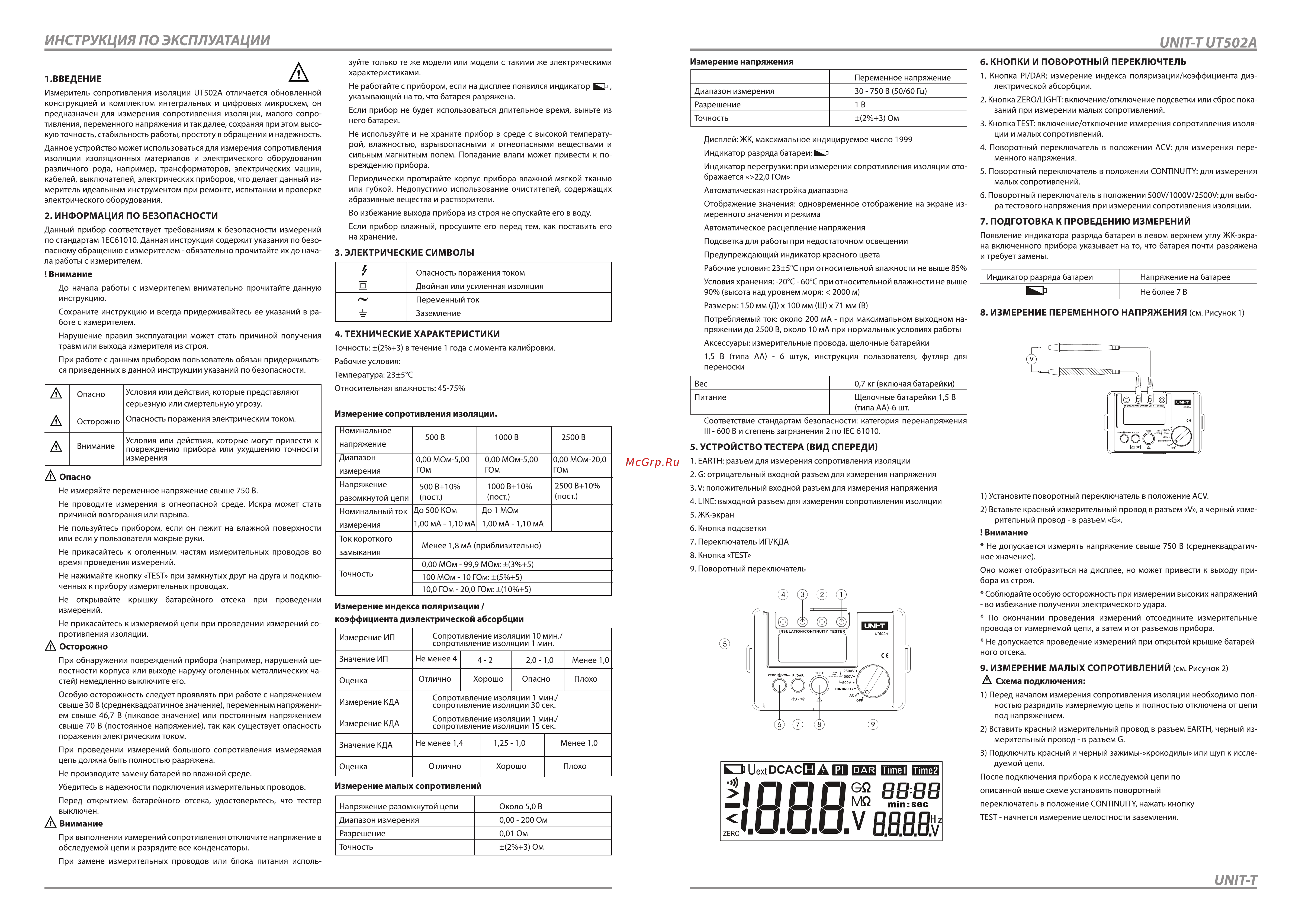 Uni-T UT502A (13-0044) [2/4] Жк экран