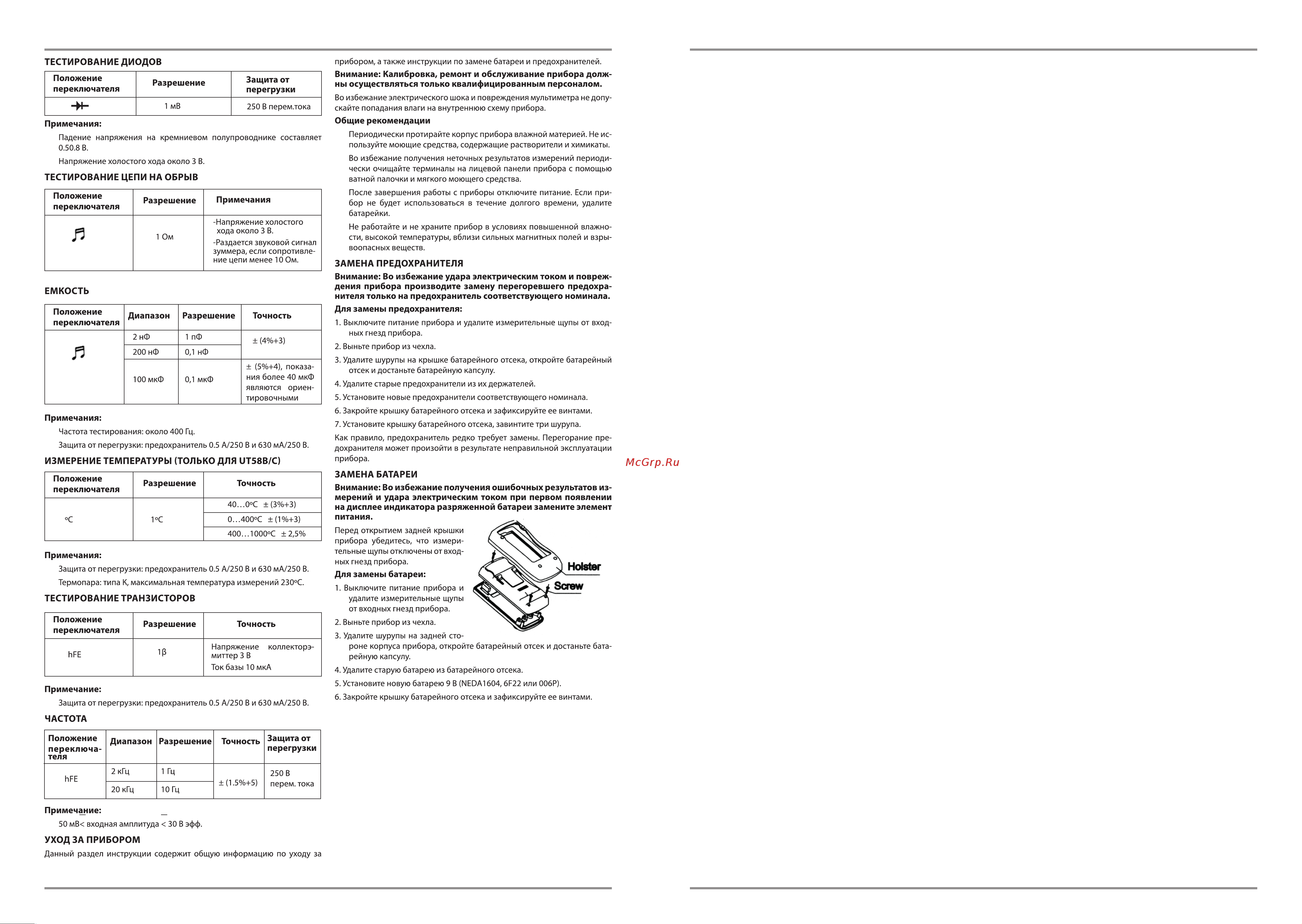 Unit UT 58C (13-1023) Инструкция по эксплуатации онлайн [4/5] 499407