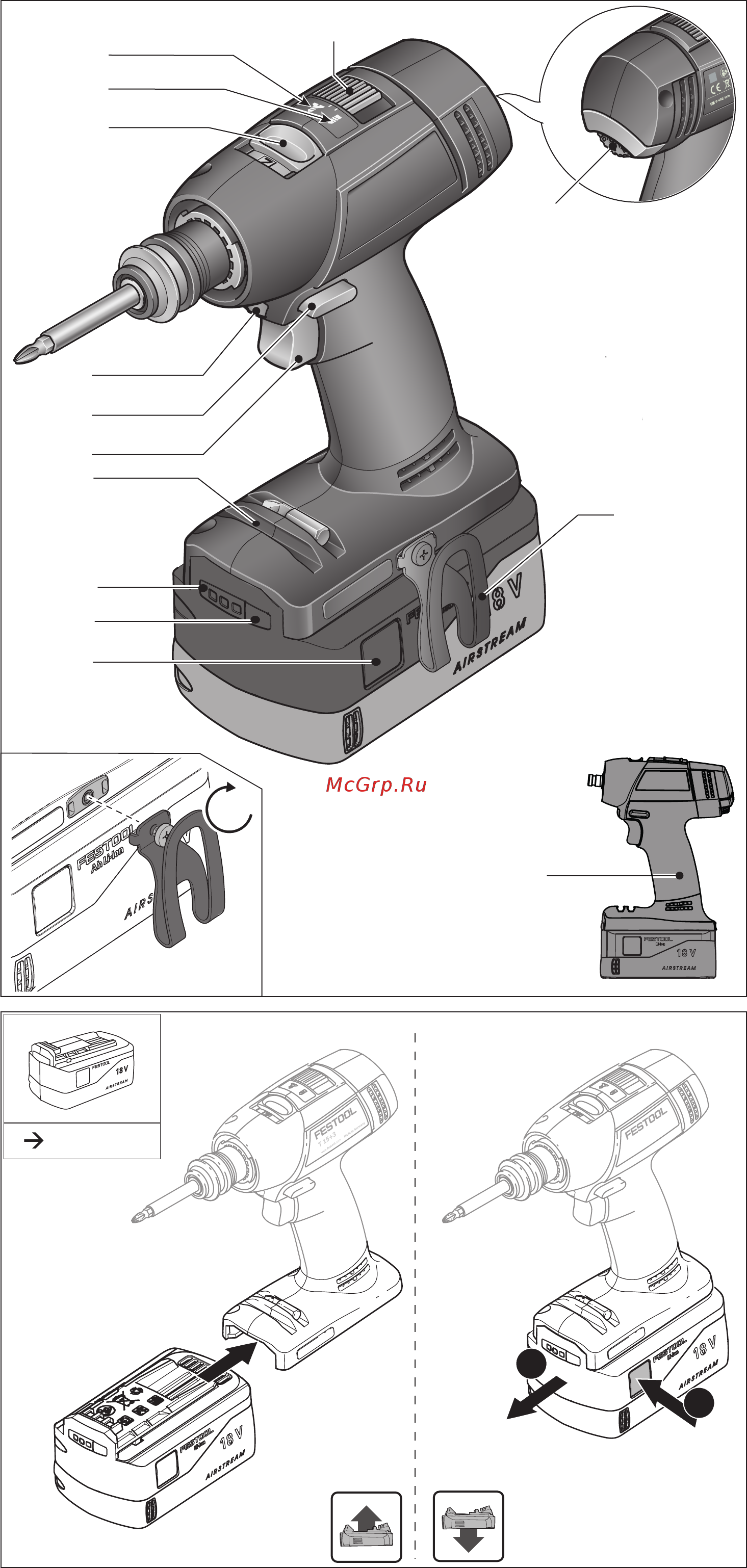 Festool Edition S2 T 18+3 LI 5,2 Plus (574756-S2) Инструкция по эксплуатации онлайн [3/77] 512407