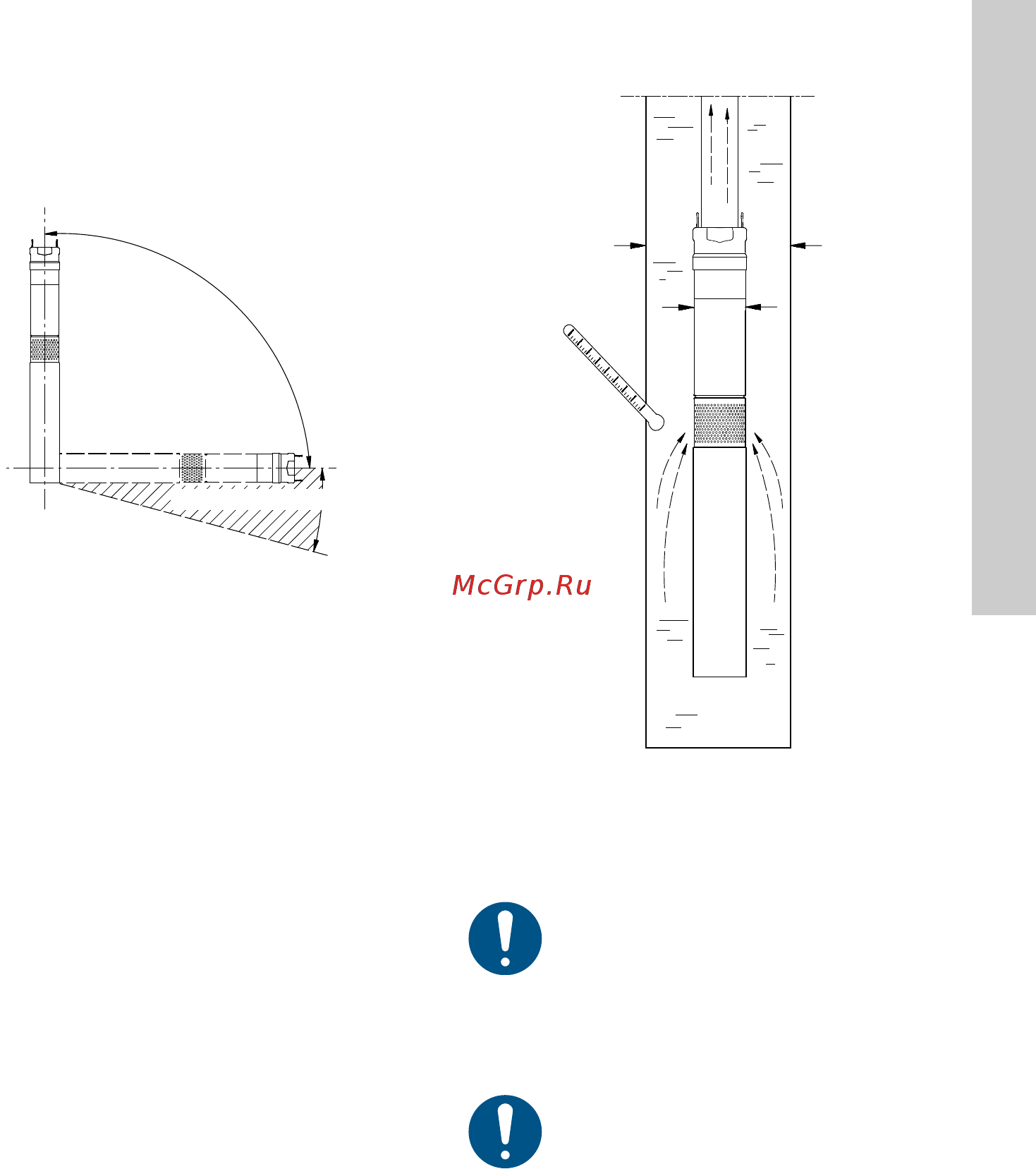Grundfos SQE 2 - 55 (96510151) [173/420] Beépítési követelmény