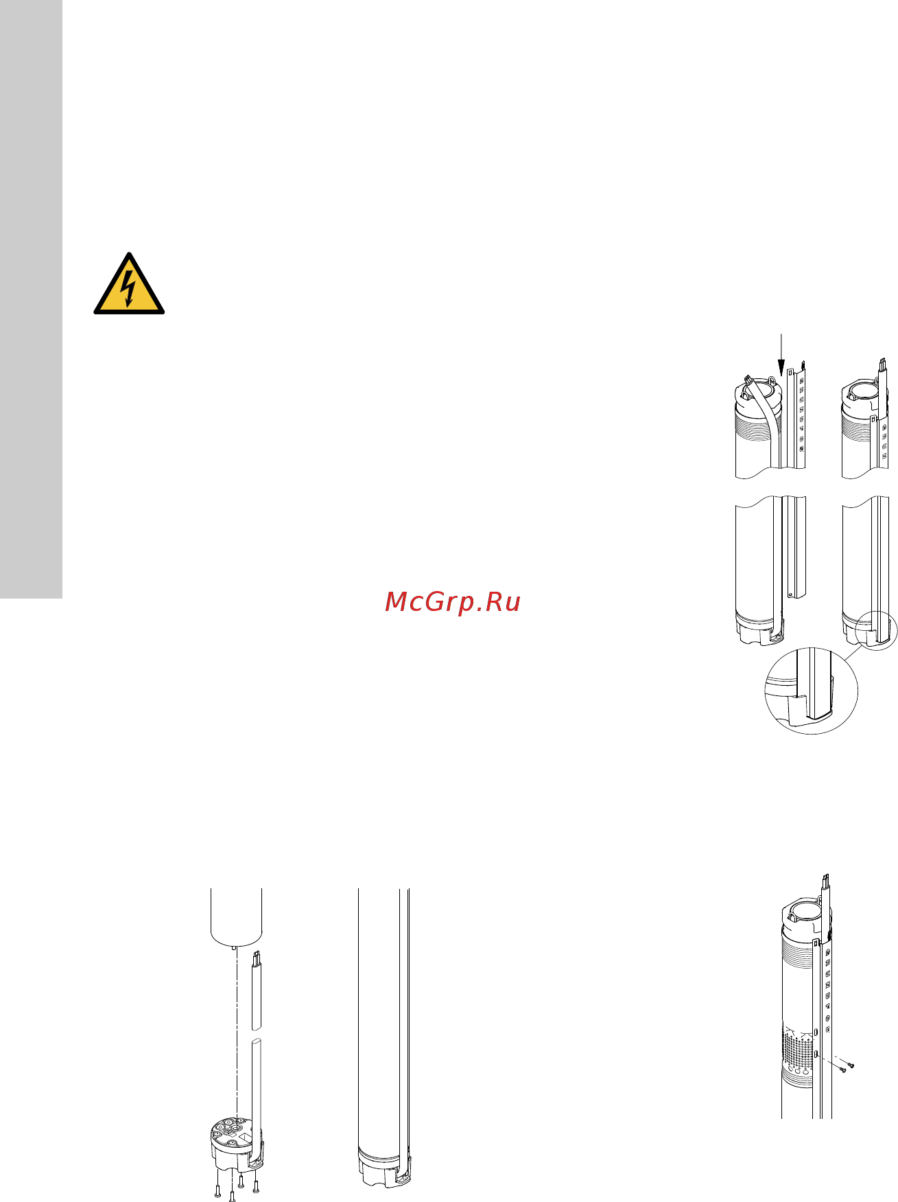 Grundfos SQE 3 - 95 (96510161) [266/420] Ligação da ficha terminal do cabo ao motor