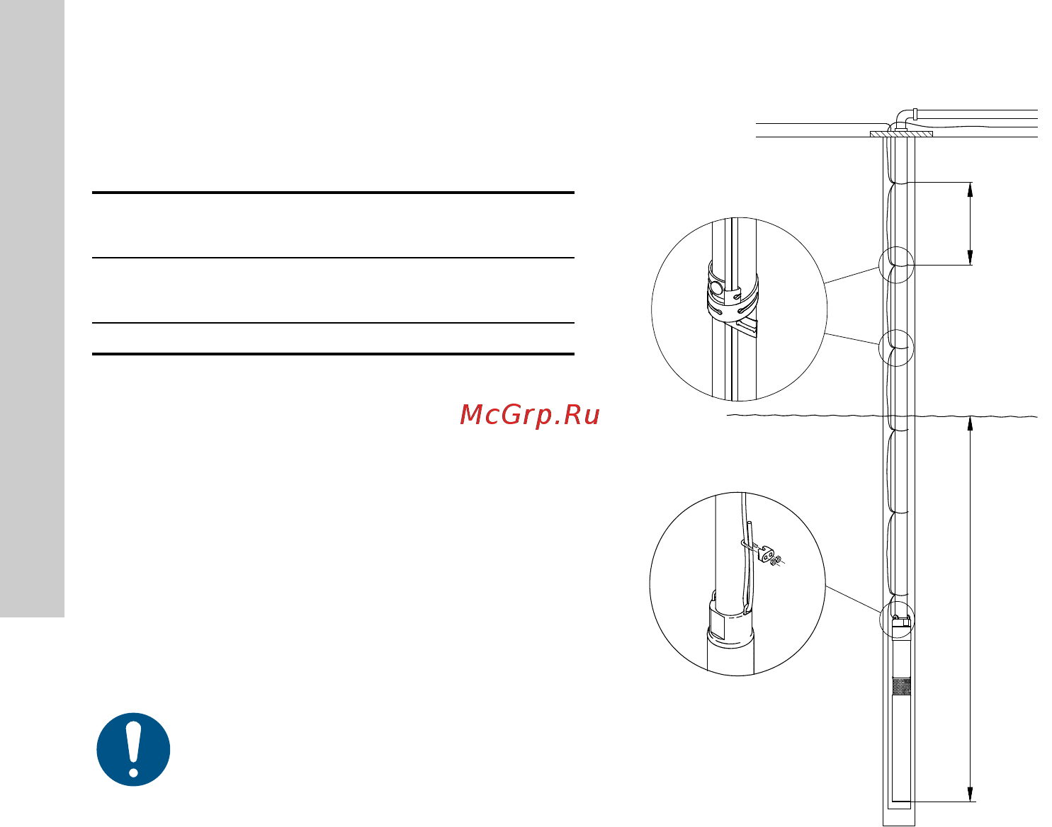 Grundfos SQE 3 - 95 (96510161) [298/420] Крепление кабеля