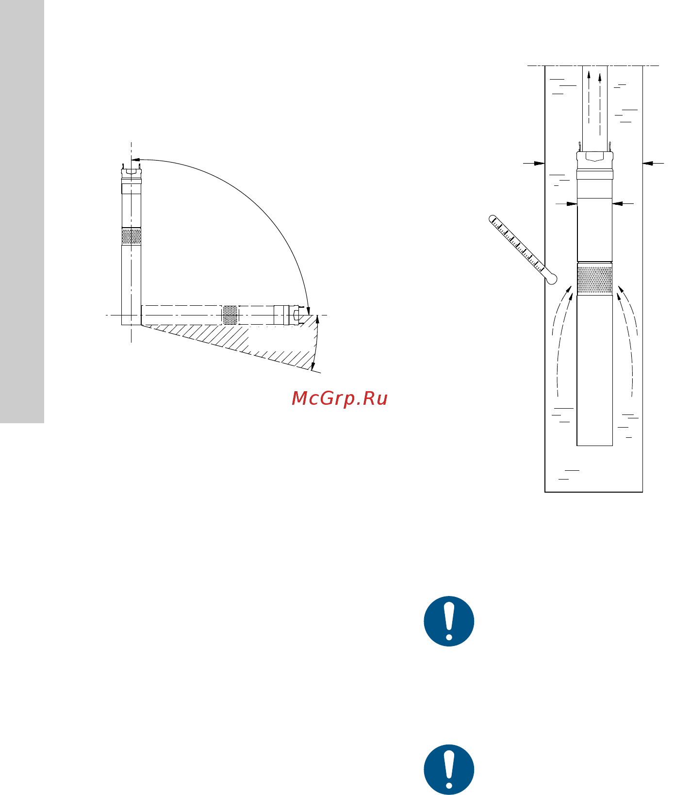 Grundfos SQ 3 - 95 (96510209) [38/420] Požadavky na instalační polohu