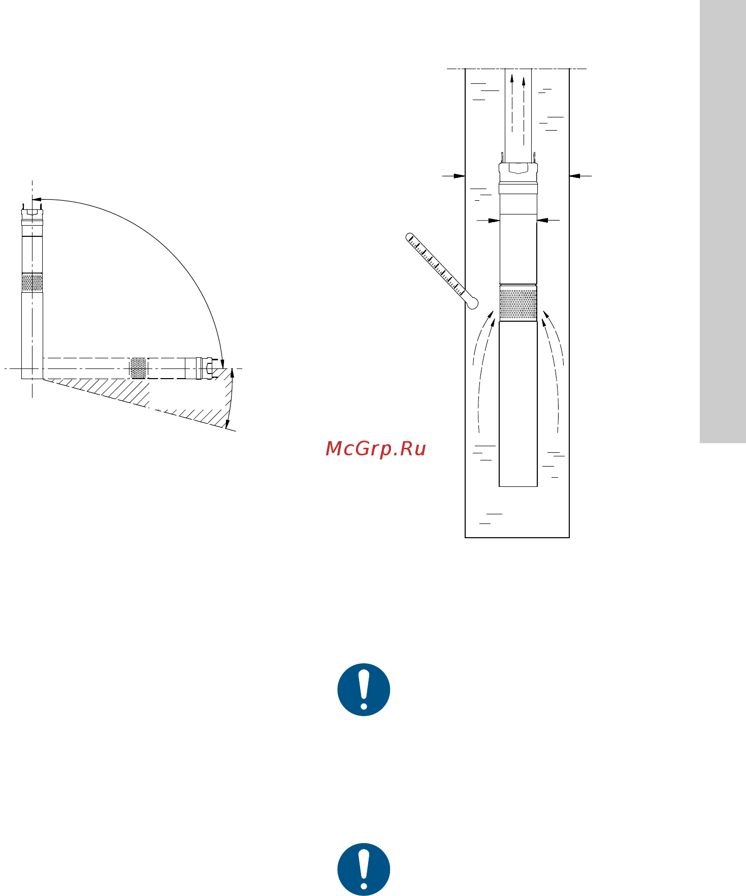 Grundfos SQE 3 - 95 (96510161) [385/420] Сорғыны орнату қалпына қойылатын талаптар