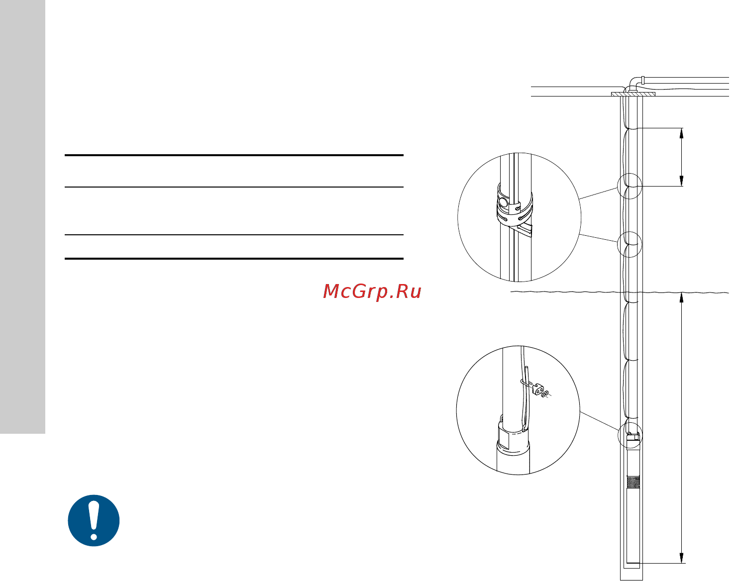 Grundfos SQE 3 - 80 (96510160) [390/420] Батырылатын кабельдің көлденең қимасын орнату