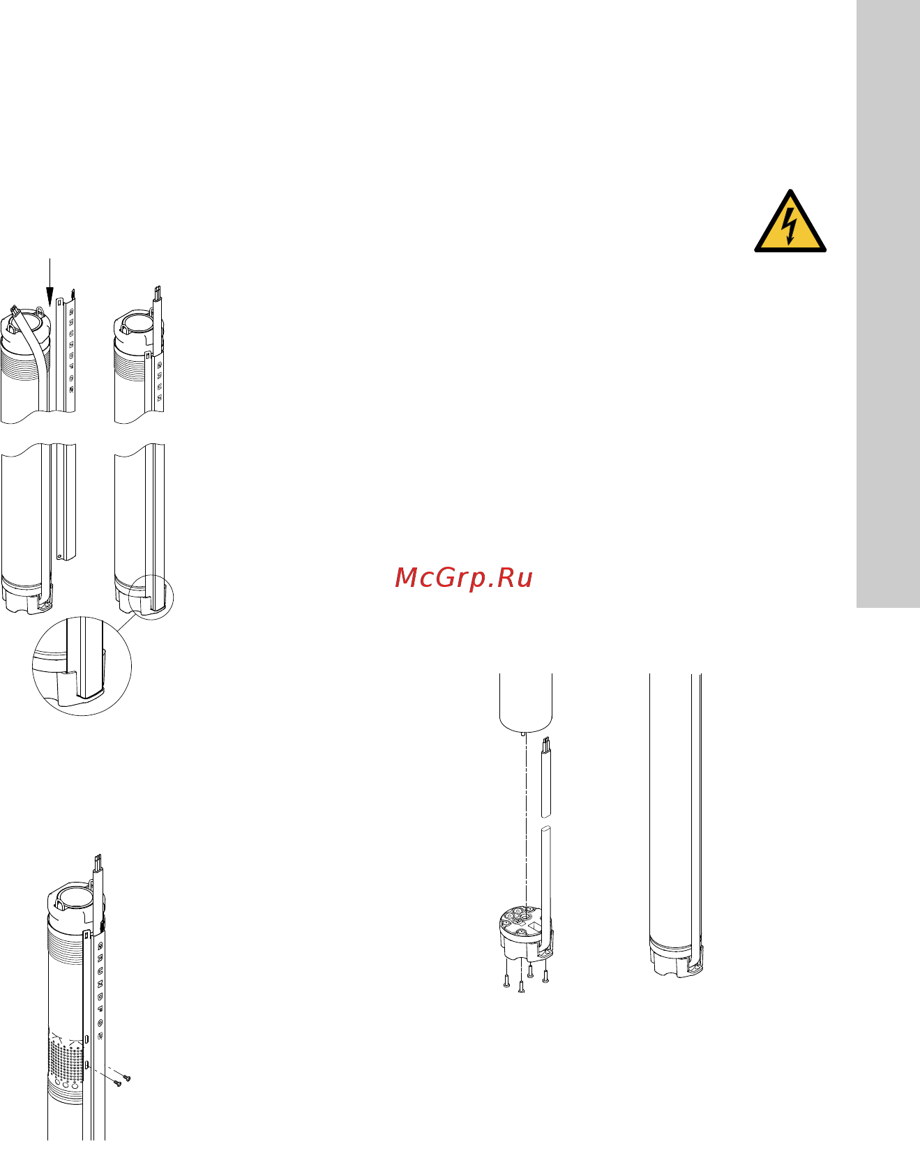 Grundfos SQE 2 - 55 (96510151) [405/420] تثبيت قابس الكابل بالمحرك 6