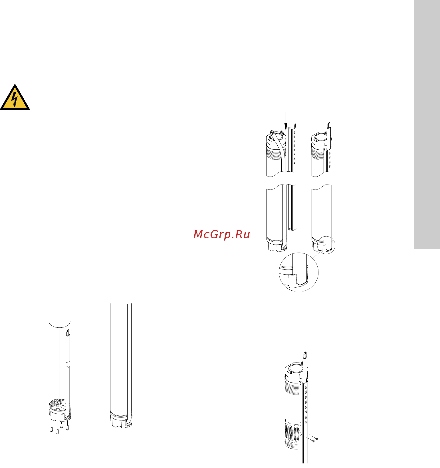 Grundfos SQE 3 - 105 (96510162) [71/420] Montering af kabelstik på motoren