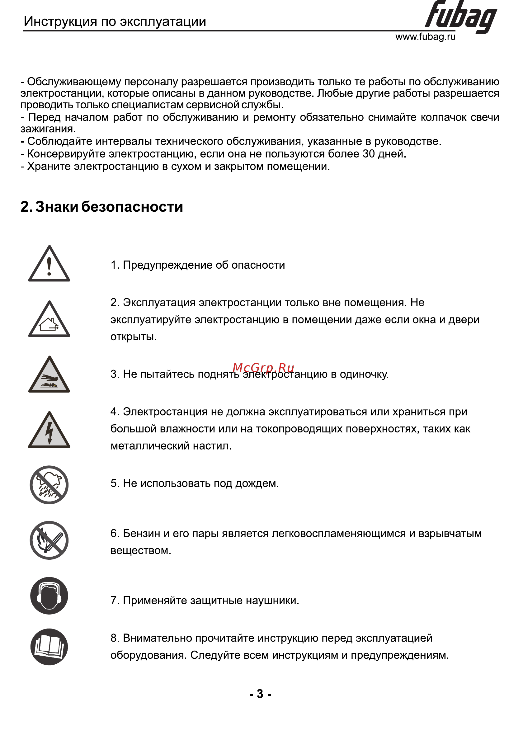 Fubag с электростартером BS 14000 DA ES 431241 [4/17] Инструкция по эксплуатации