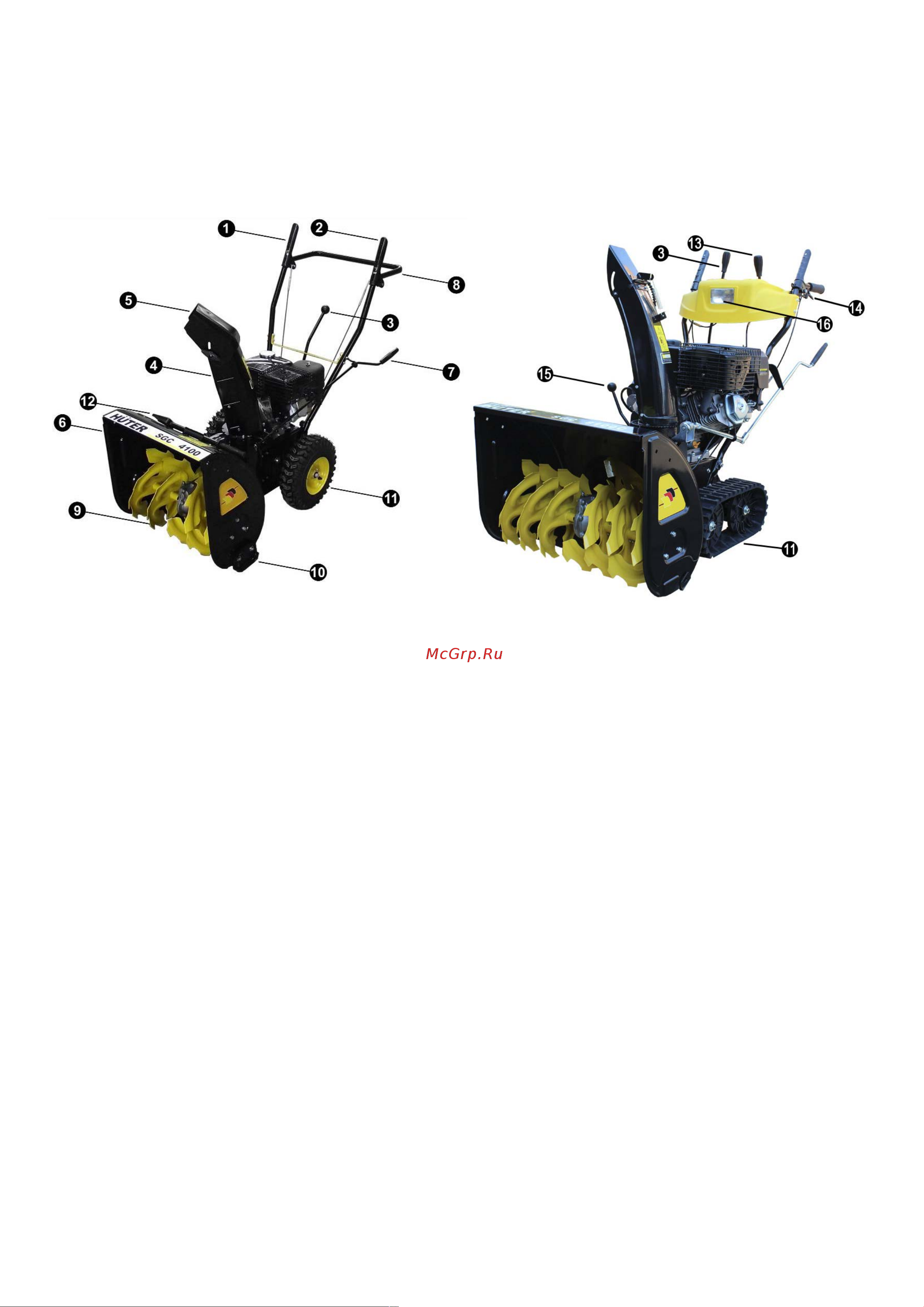 Huter Снегоуборщик SGC 4000E + Болгарка DeWalt DWE4051 Инструкция по эксплуатации онлайн [4/15] 673006