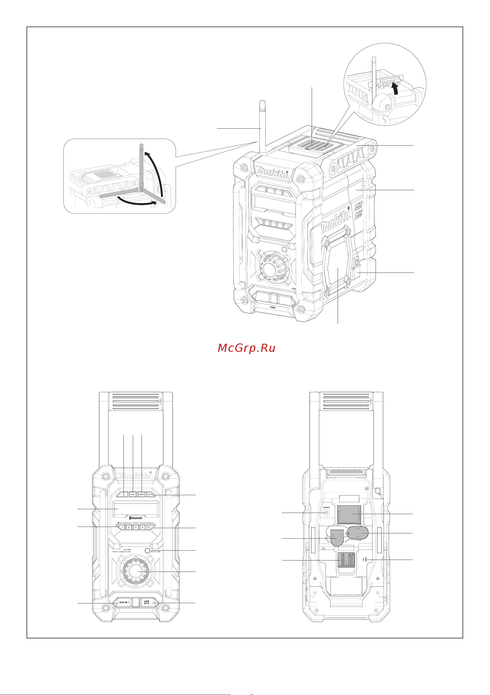 Makita DMR112 без акк. и з.у Инструкция по эксплуатации онлайн [2/77] 672415