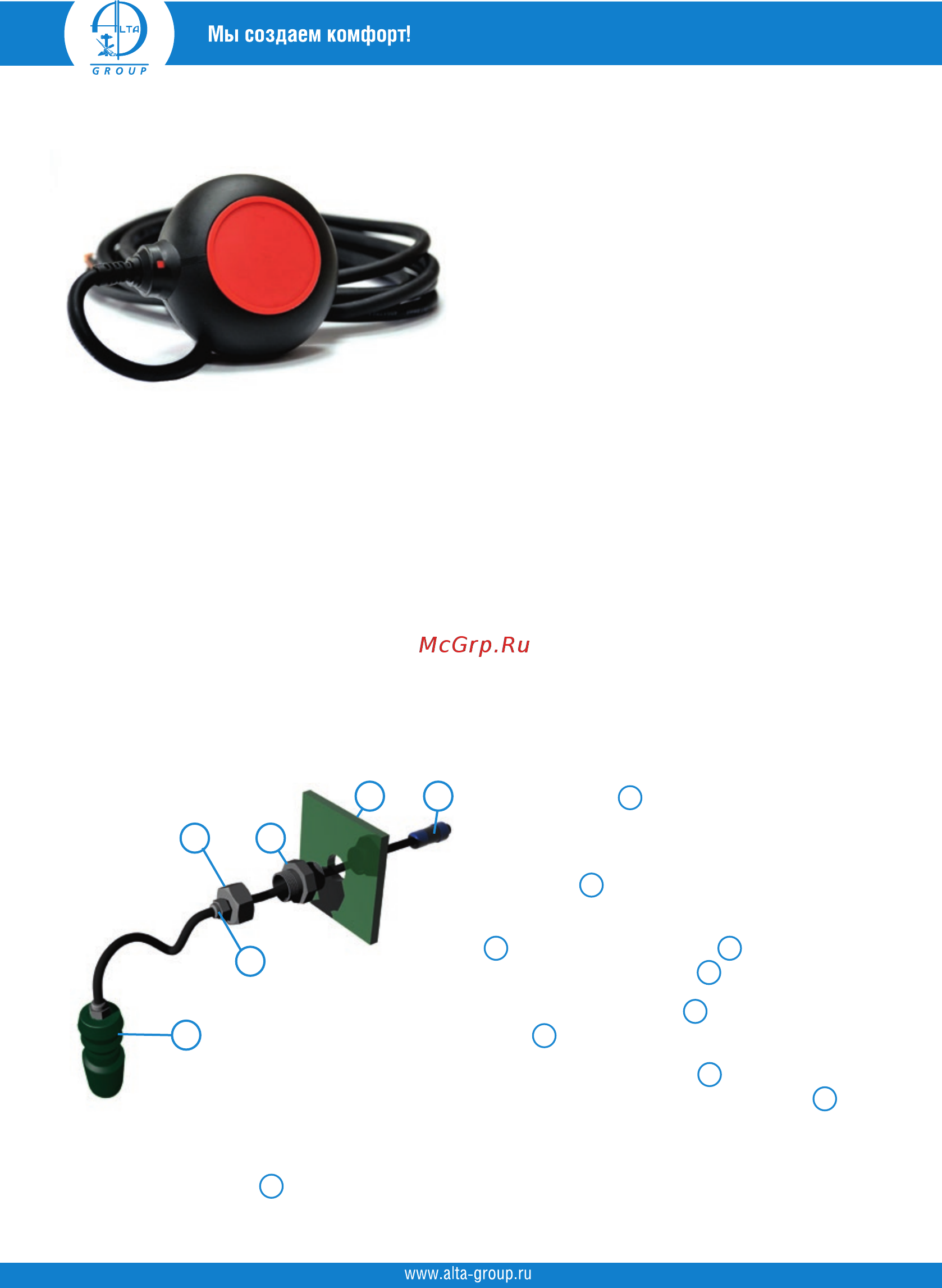Alta Alarm Kit 4 [8/20] Порядок установки и регулировки датчика уровня