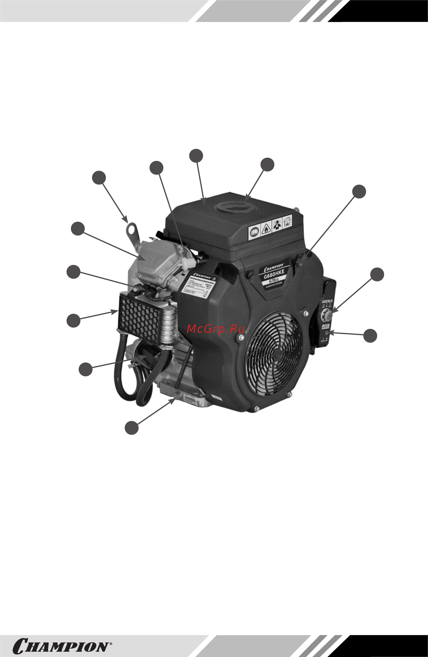 Champion G760HKE [11/36] Основные узлы и органы