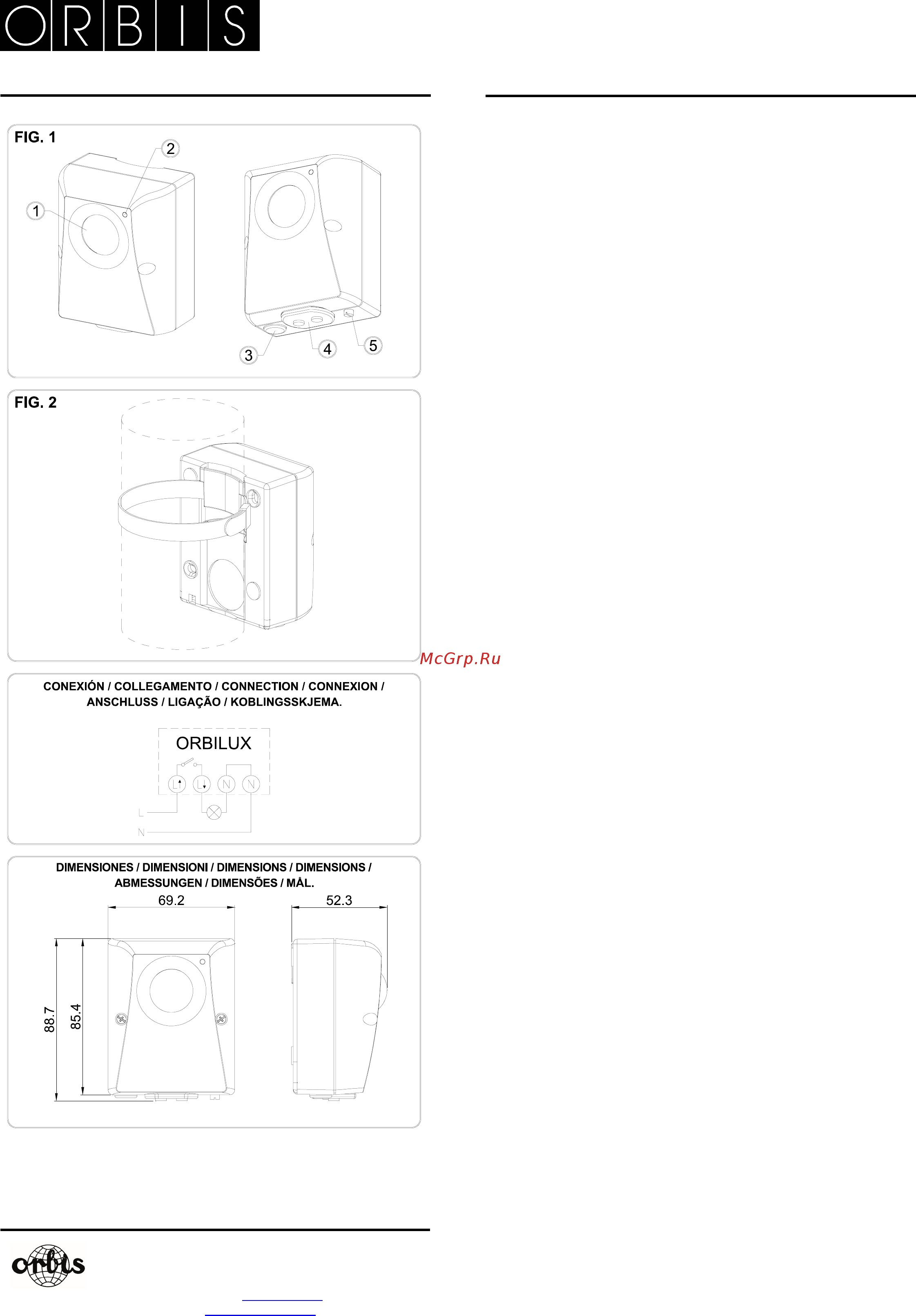 Orbis ORBILUX (OB132012) Инструкция по эксплуатации онлайн