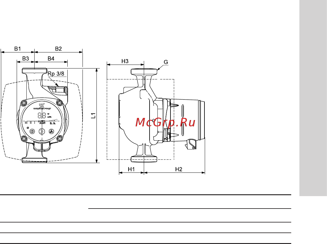 Grundfos ALPHA3 25-40 99371970 [47/63] Монтажные размеры alpha3 25 40 a 25 60 a