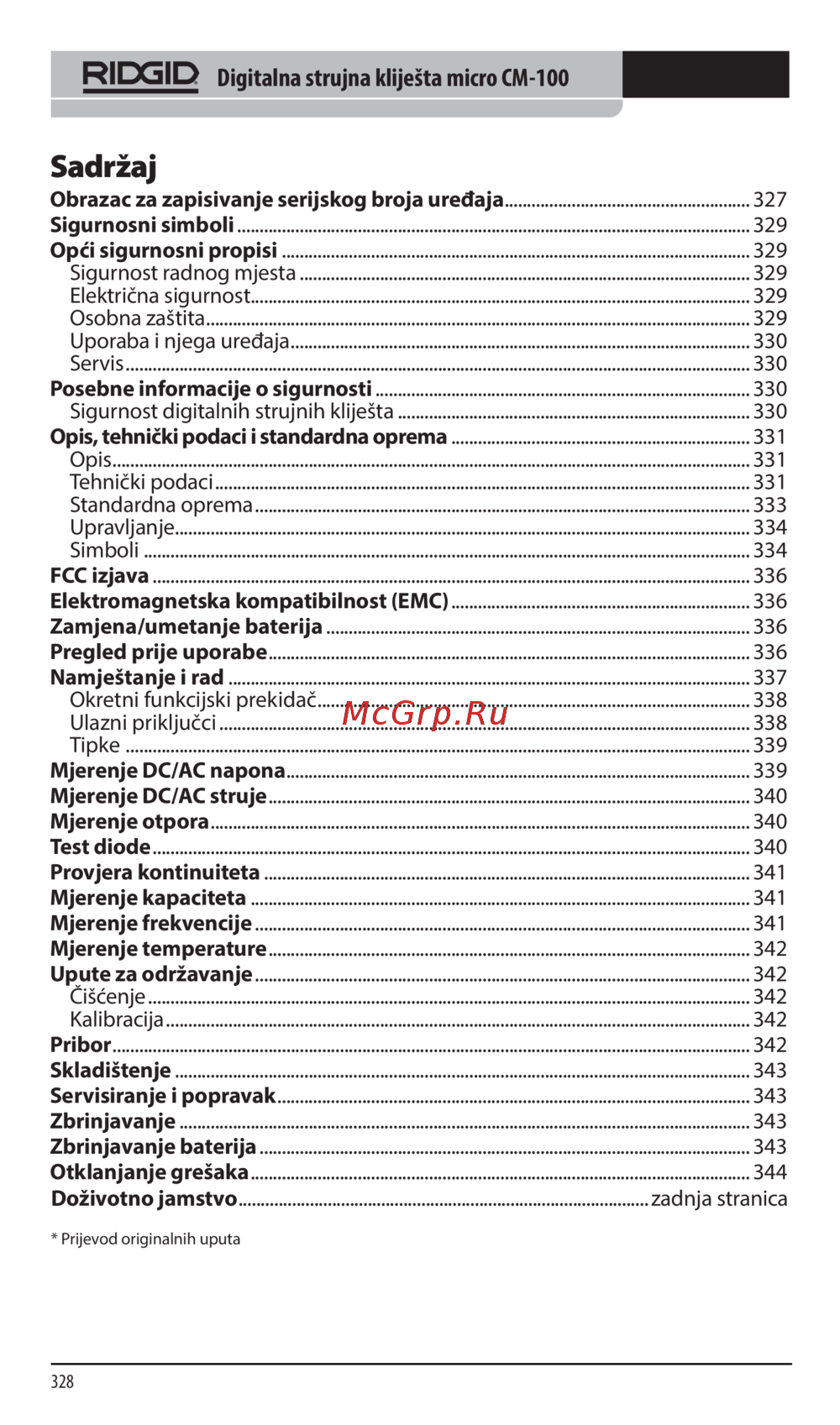Ridgid 37428 — digitalna strujna kliješta: Upute, sigurnost i tehnički ...