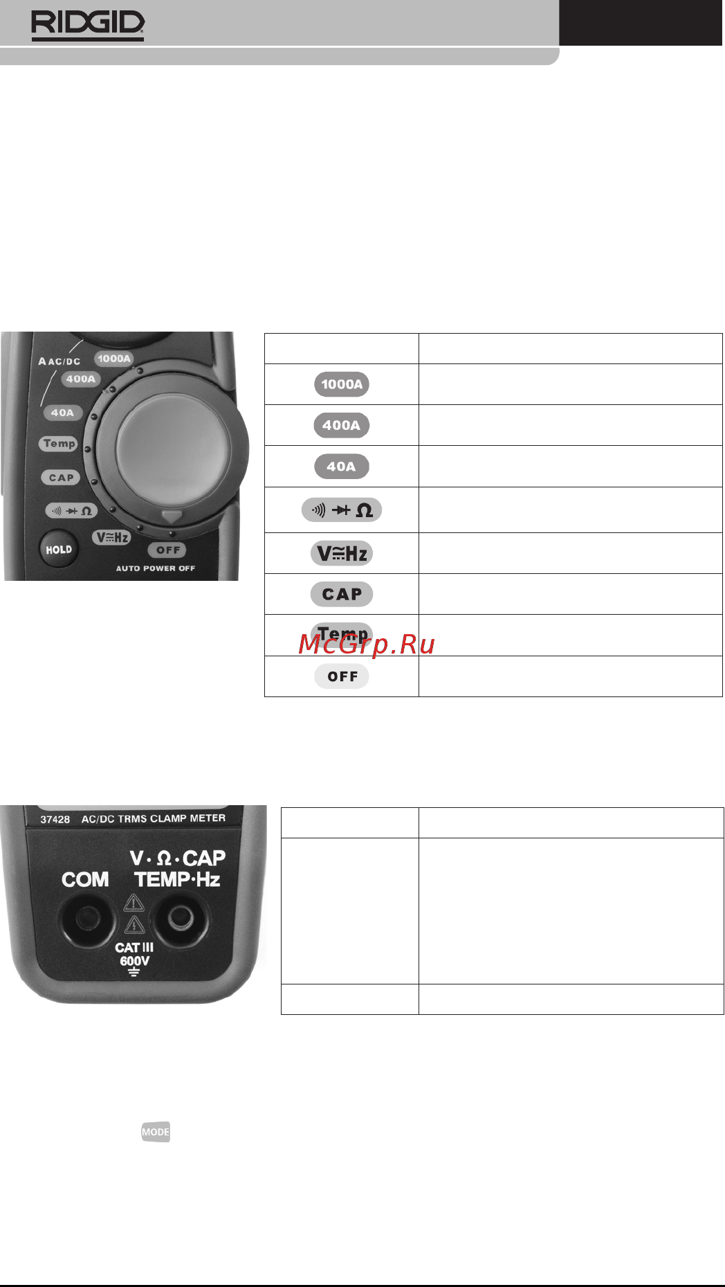 Ridgid 37428 [170/427] Micro cm 100 digitalt tangmeter