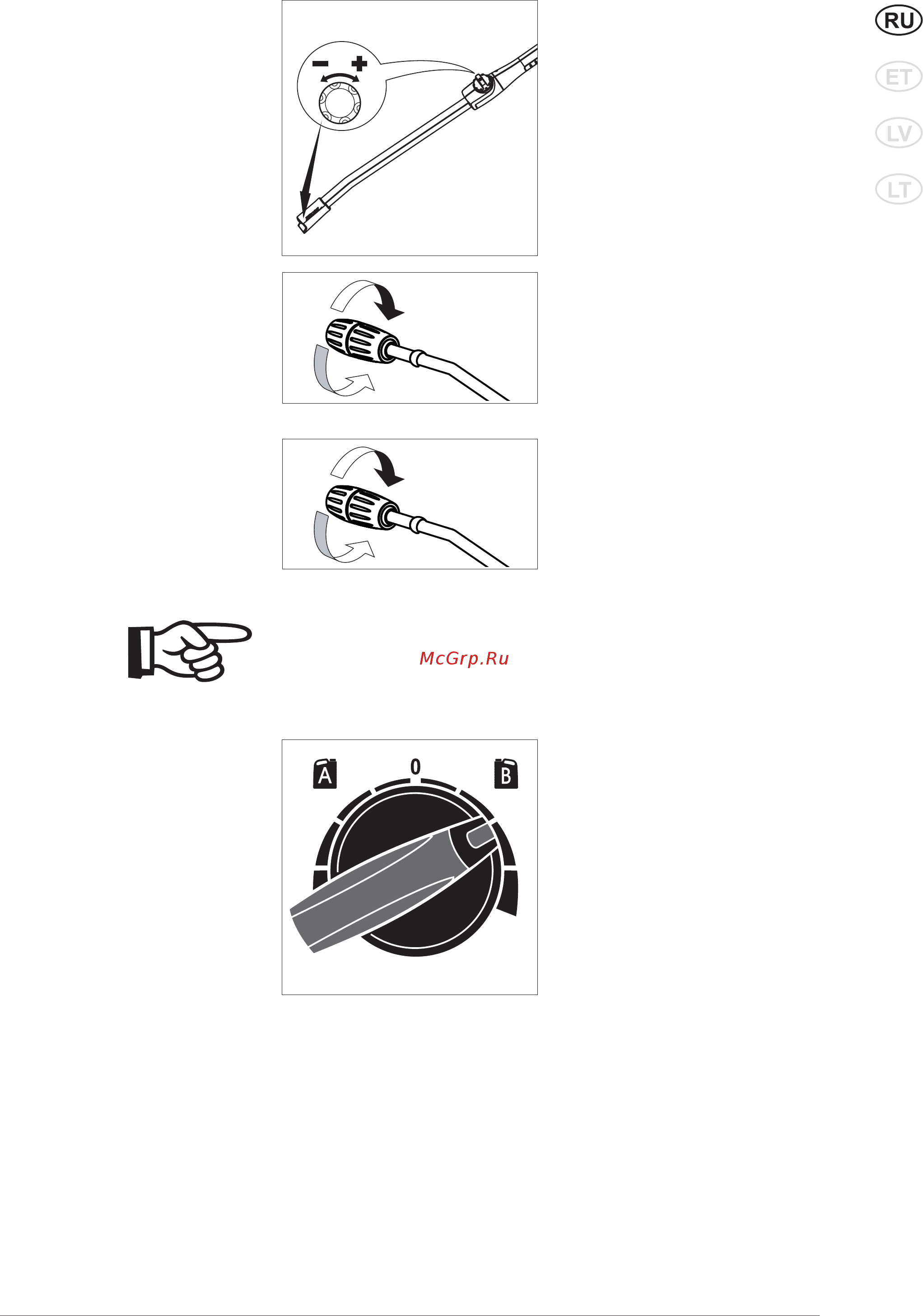 Nilfisk MC 5M-180/840 400/3/50 E [12/38] Ïî àñîâîé ñòðåëêå äëÿ óâåëè åíèÿ äàâëåíèÿ