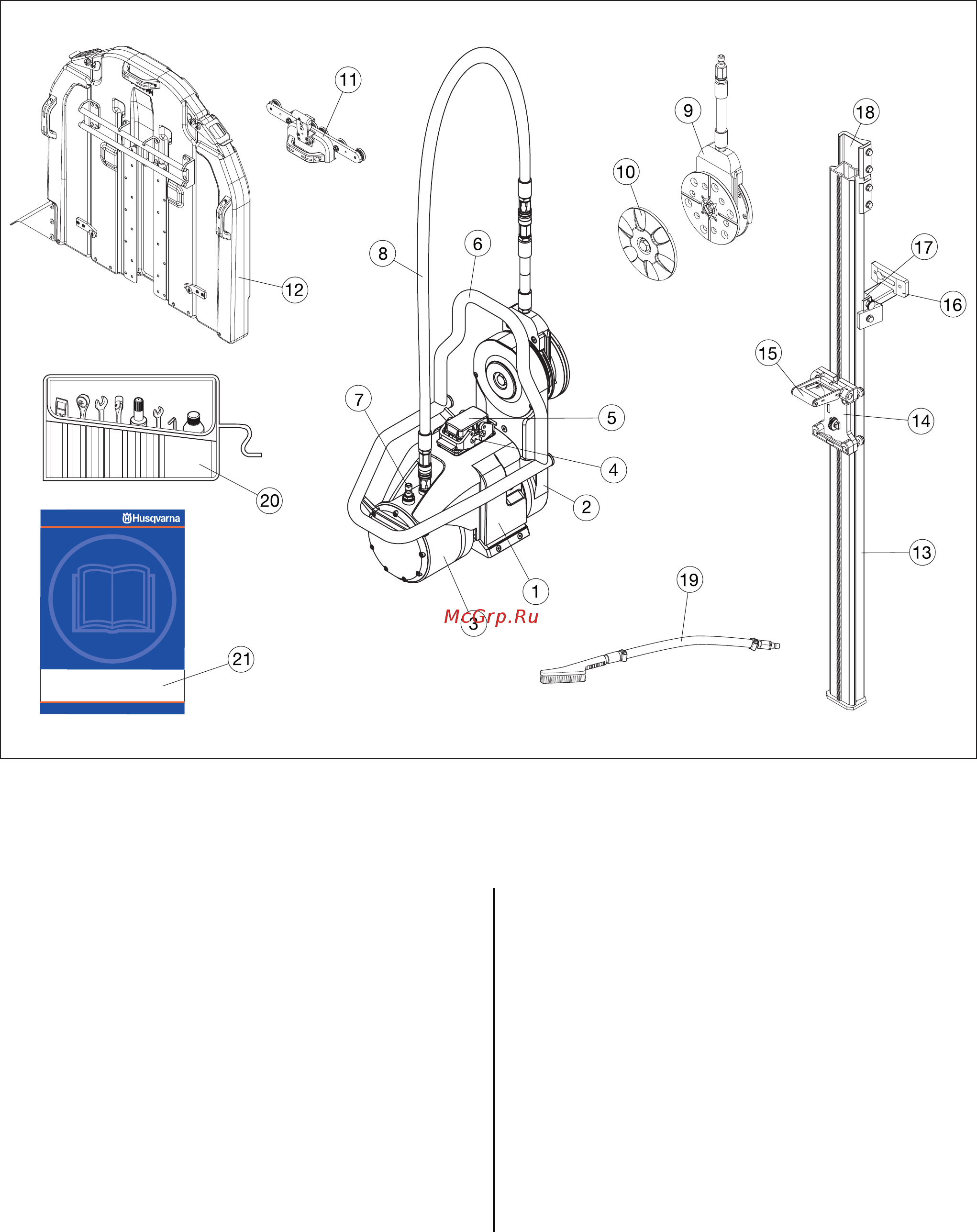 Husqvarna WS482HF 9664175-20 [4/17] Состав машины