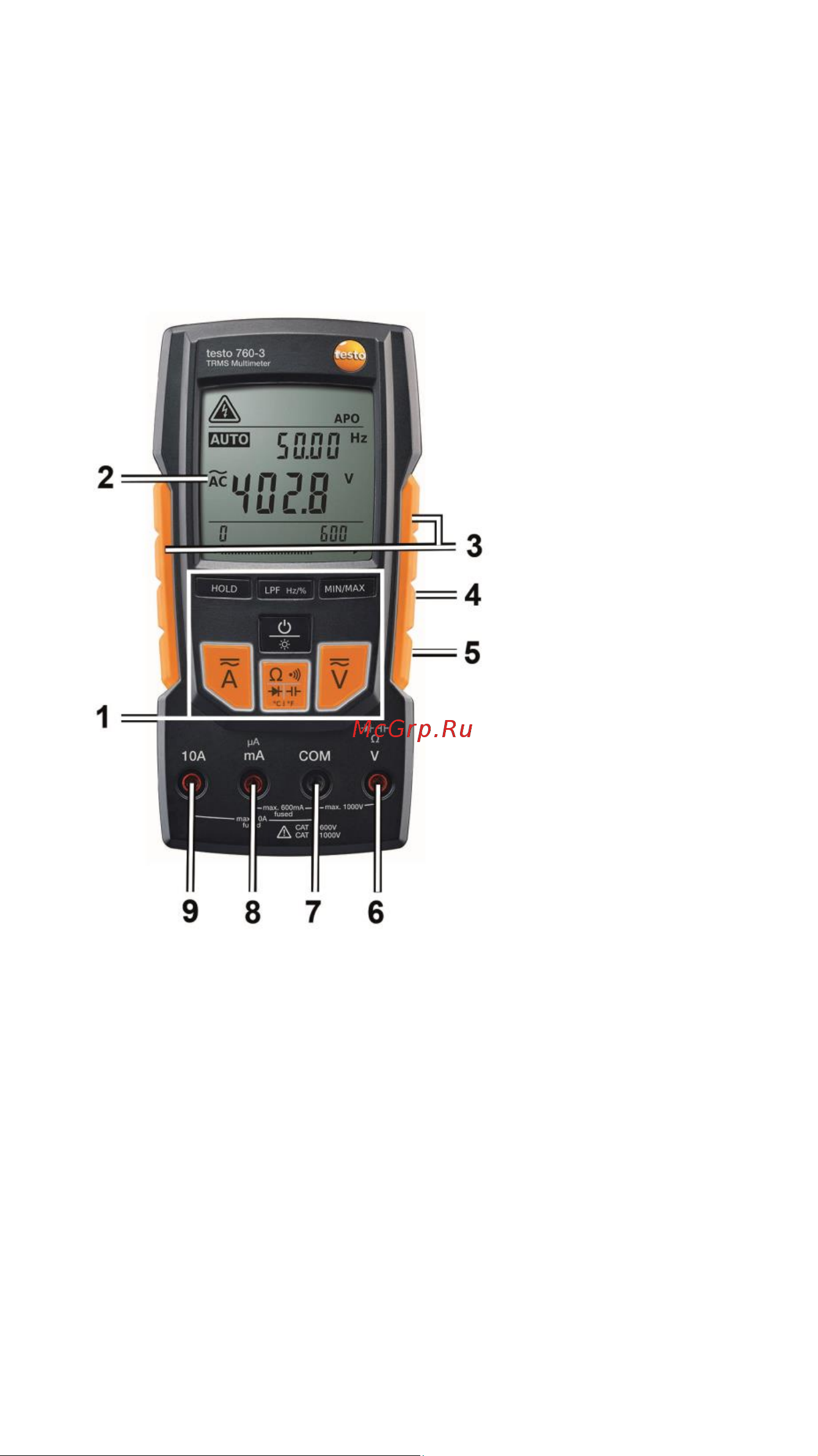 Testo 760-1 к0000006207 [7/27] Дисплей и управляющие элементы