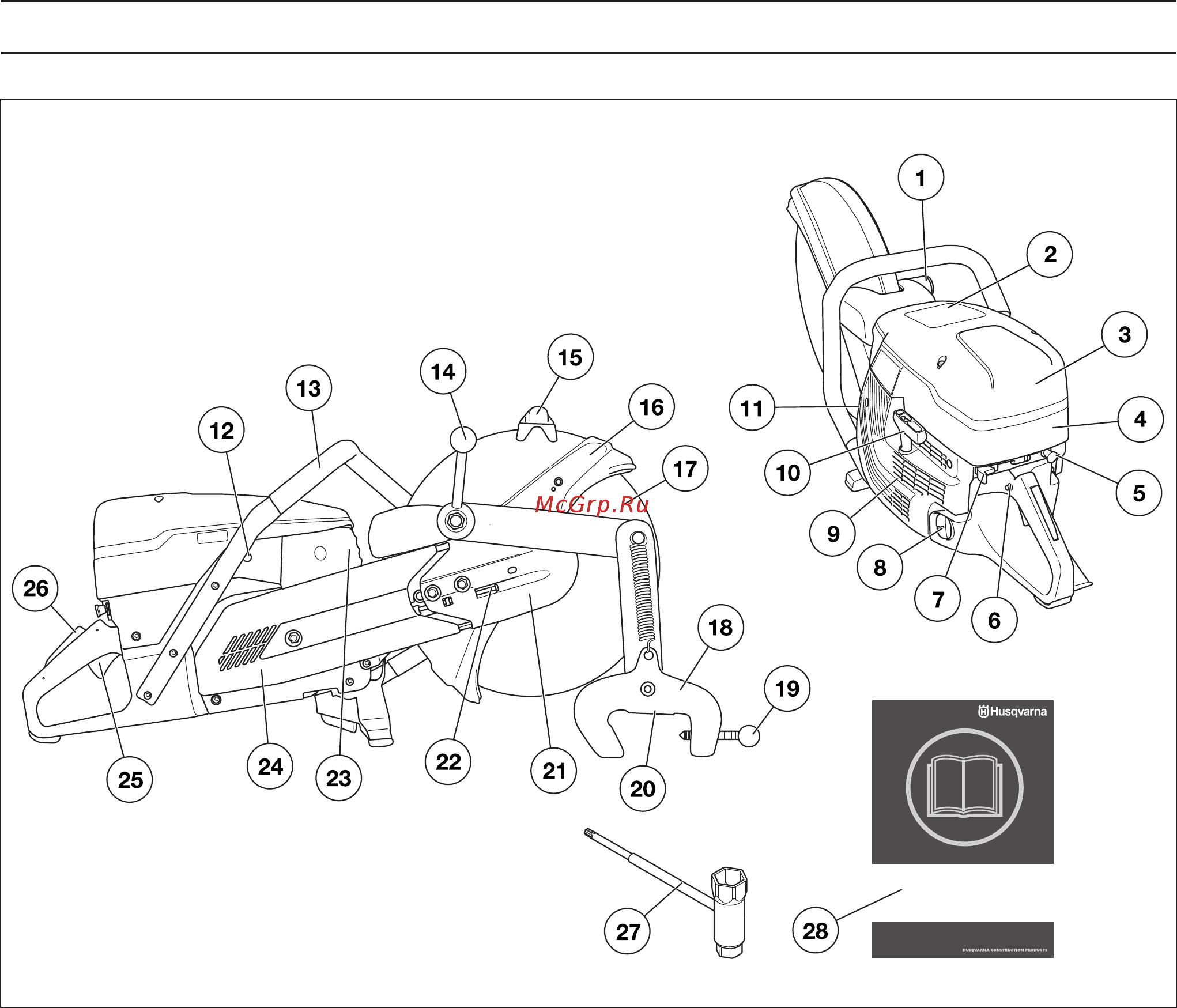 Husqvarna K1260 Rail 14''+RA10S (9664531-02) [6/27] Что есть что