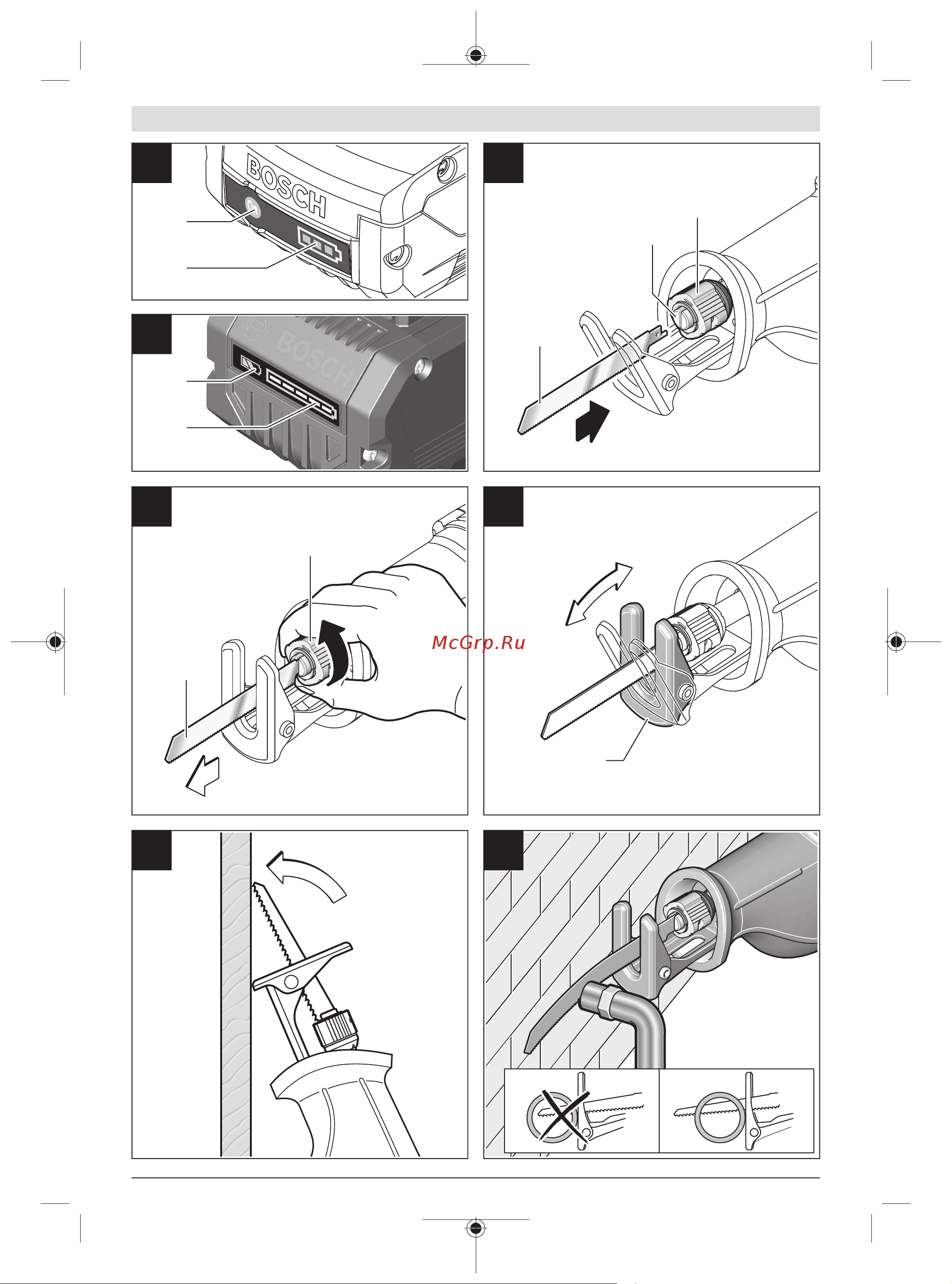 Bosch GSA 18V-LI (0615990L6H), 1Х40Ач + ЗУ GAL18-V40 Инструкция по эксплуатации онлайн [4/219] 501842