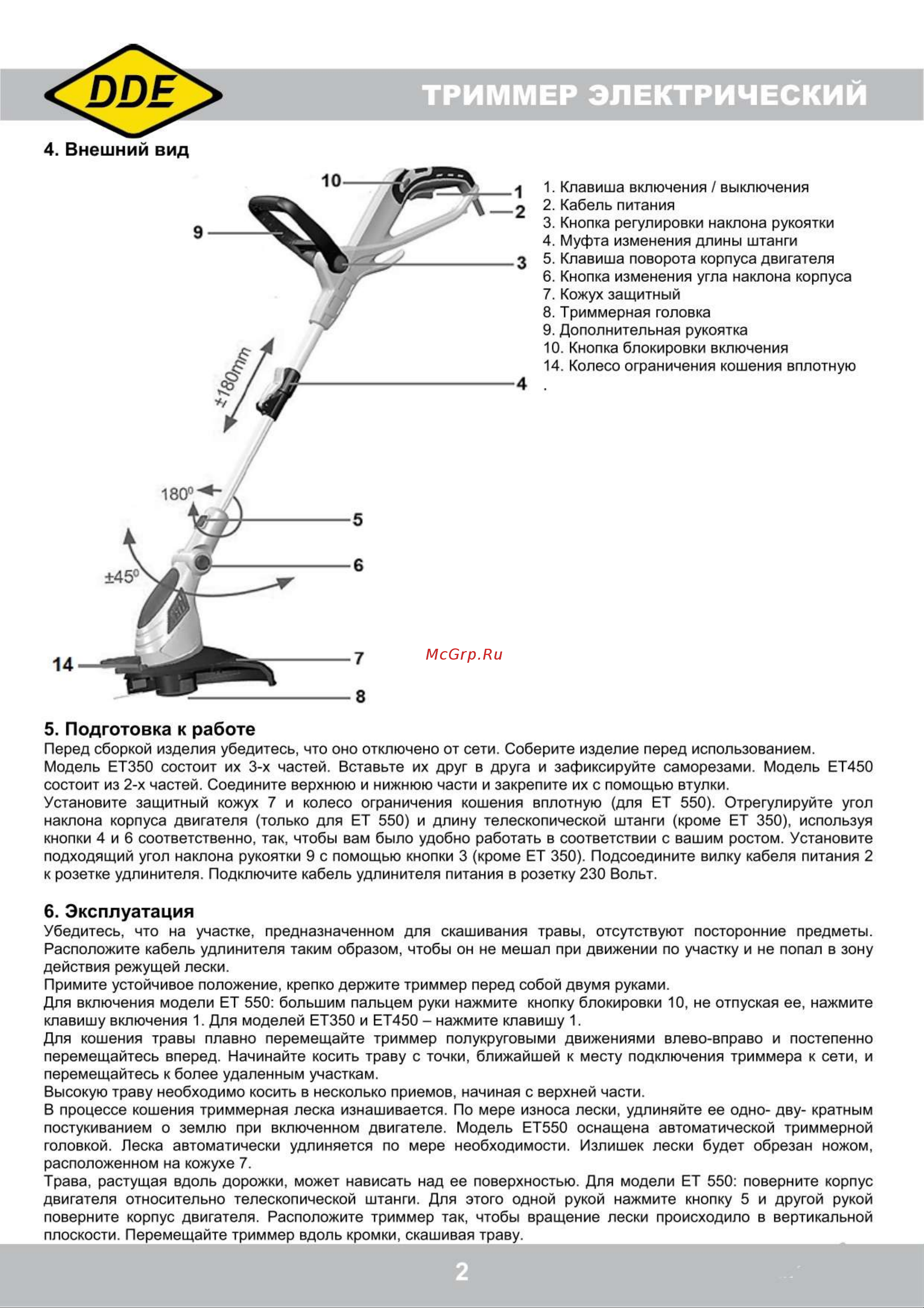 DDE 791-844 ET550 [3/5] Подготовка к работе
