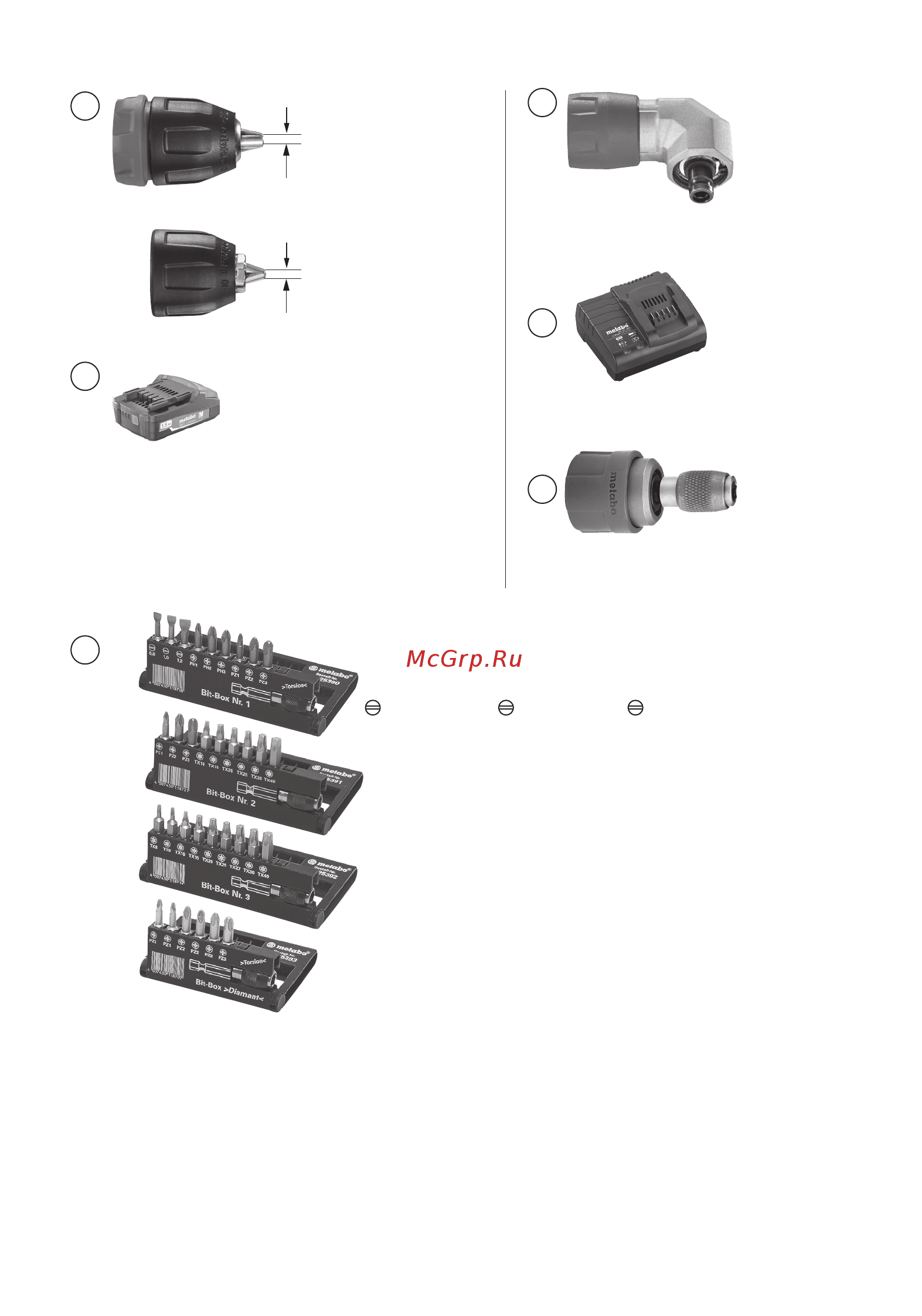 Metabo BS 18 (602207550) [4/68] 0 8 x 5 5 mm 1 0 x 5 5 mm 1 2 x 6 5 mm ph1 ph2 ph3 pz1 pz2 pz3