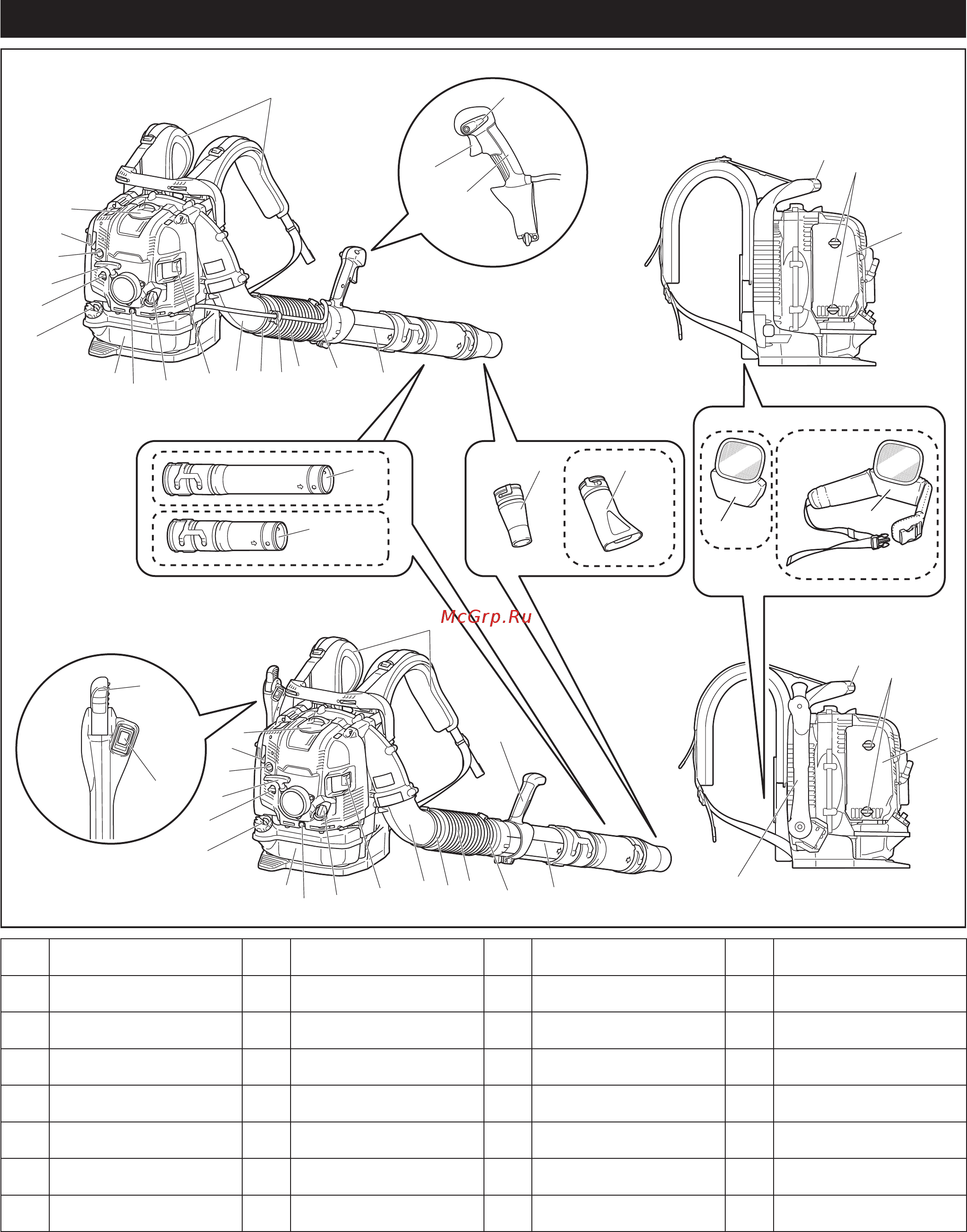 Makita EB7660TH [6/20] Описание деталей