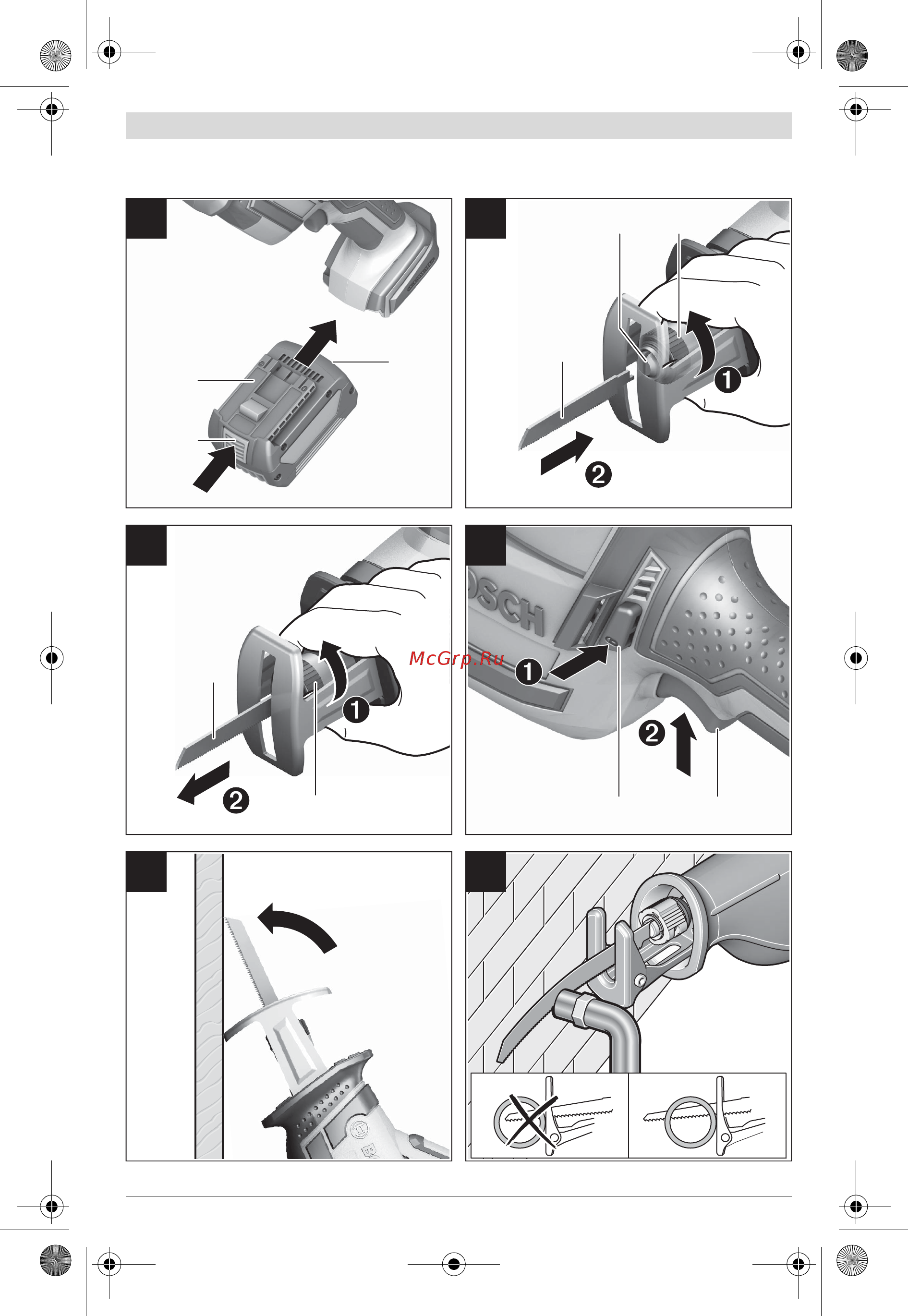 Bosch Ножовка GSA 18V-LI C (06016A5002) +Дальномер GLM 30 (0601072500) Инструкция по эксплуатации онлайн [5/199] 502538
