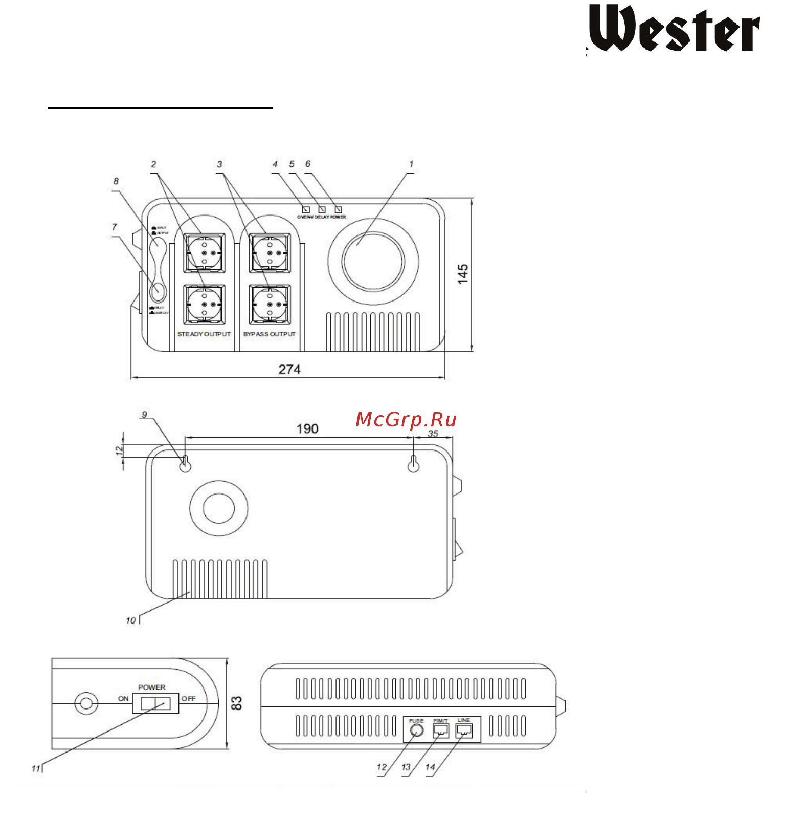 Wester STW1500P (180-012) Инструкция по эксплуатации онлайн [4/12] 571149