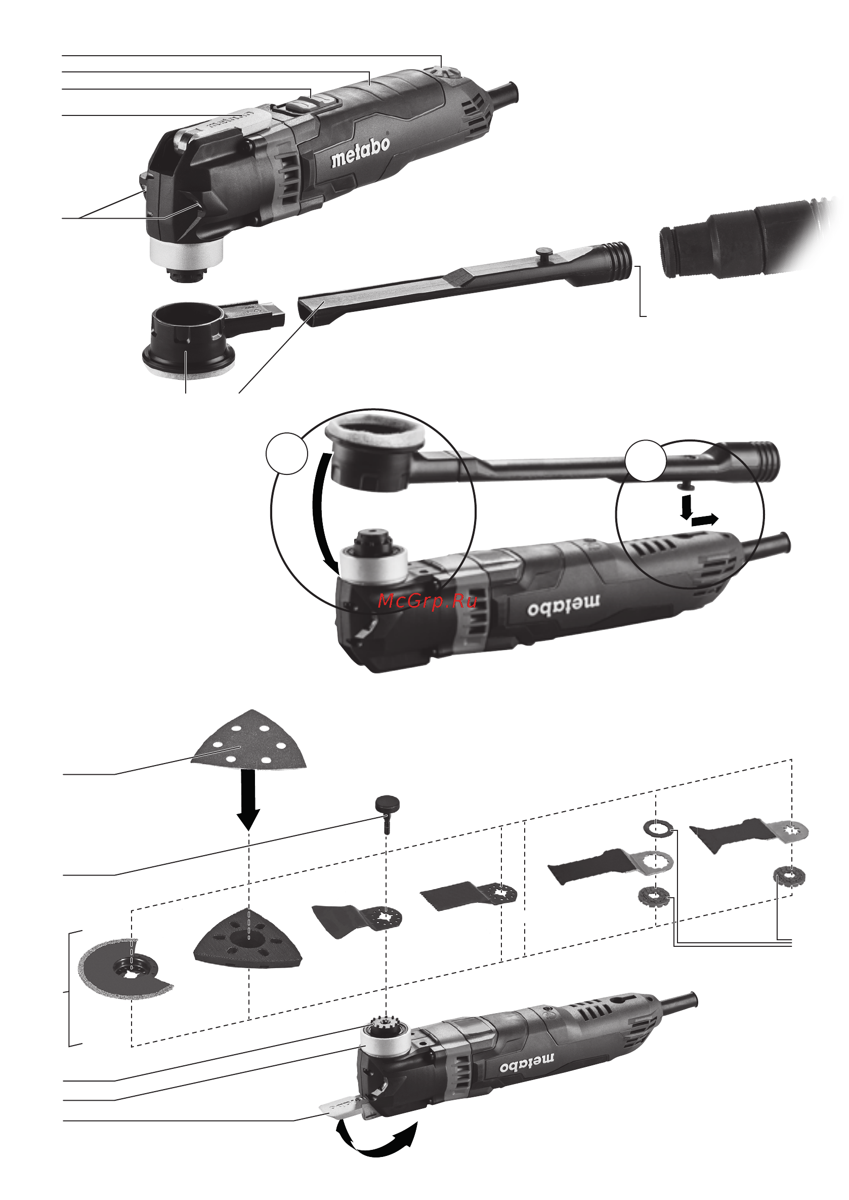 Metabo MT 400 QUICK SET 601406700 Инструкция по эксплуатации онлайн [2/52] 822144