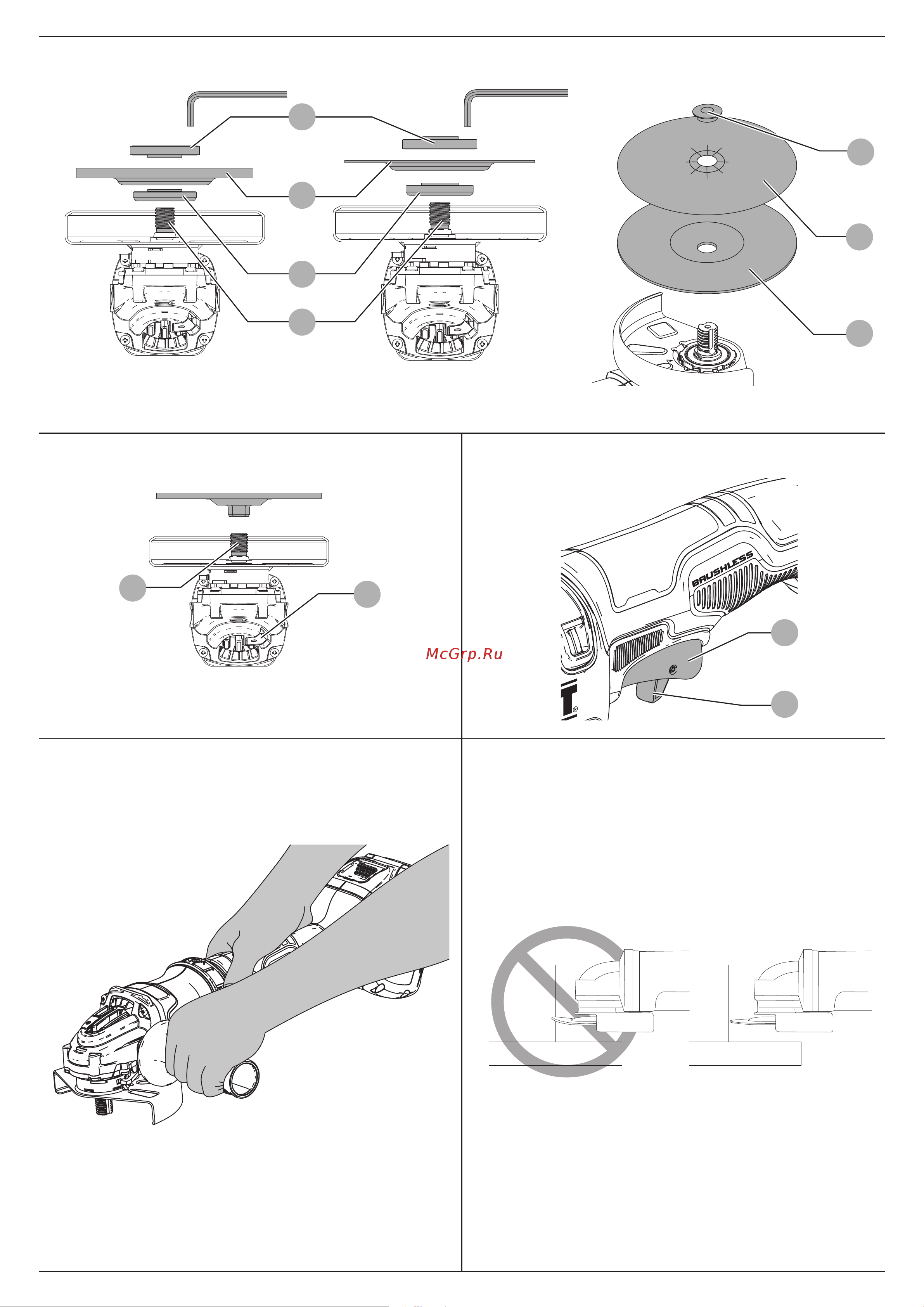 Dewalt DCG414N 54 В XR FLEXVOLT Инструкция по эксплуатации онлайн [4/32] 502847