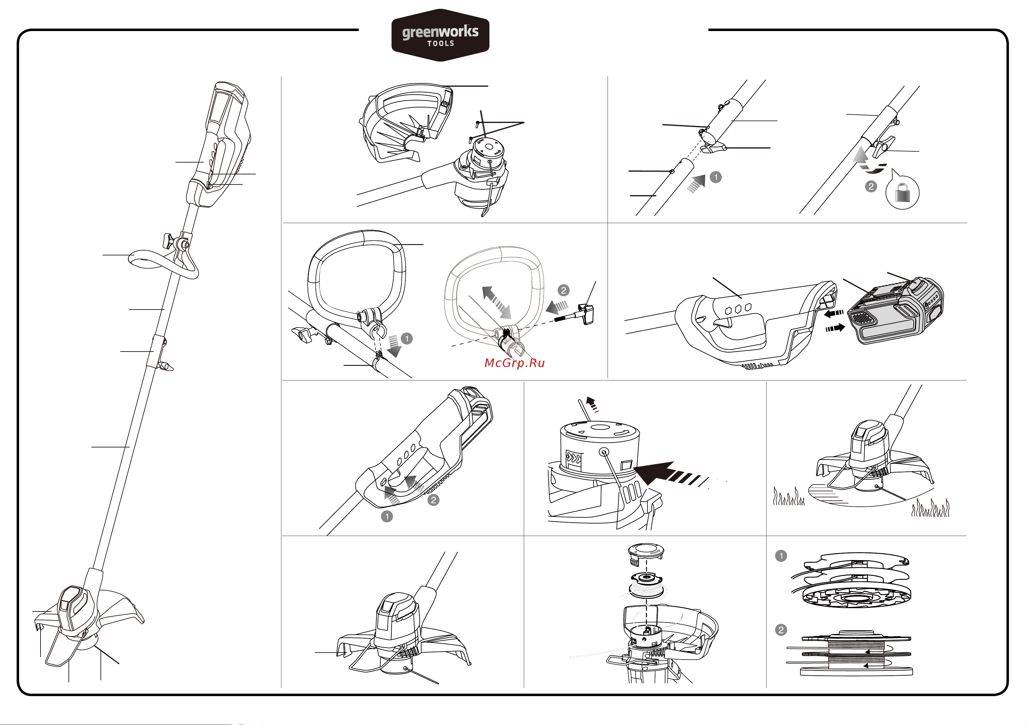 Greenworks G40LT30 2101507UA [3/23] Fig 4 fig 5