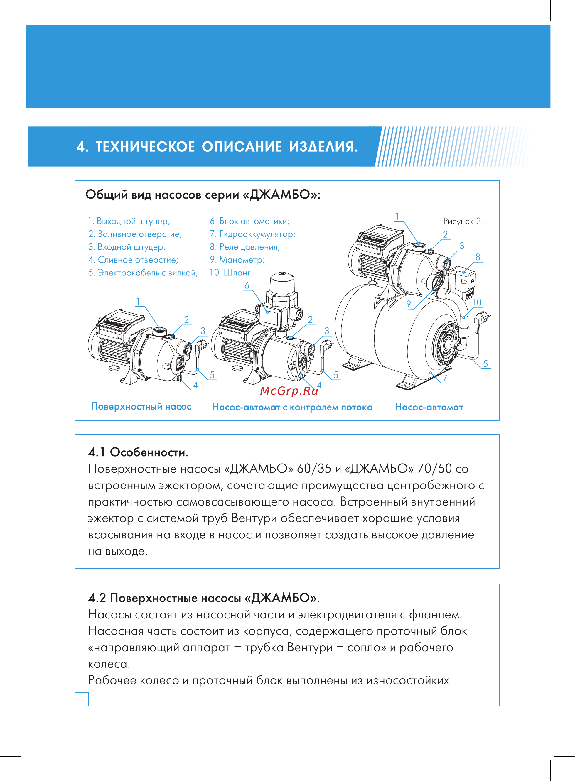Джилекс ДЖАМБО 60/35 Ч Инструкция по эксплуатации онлайн [6/28] 503261