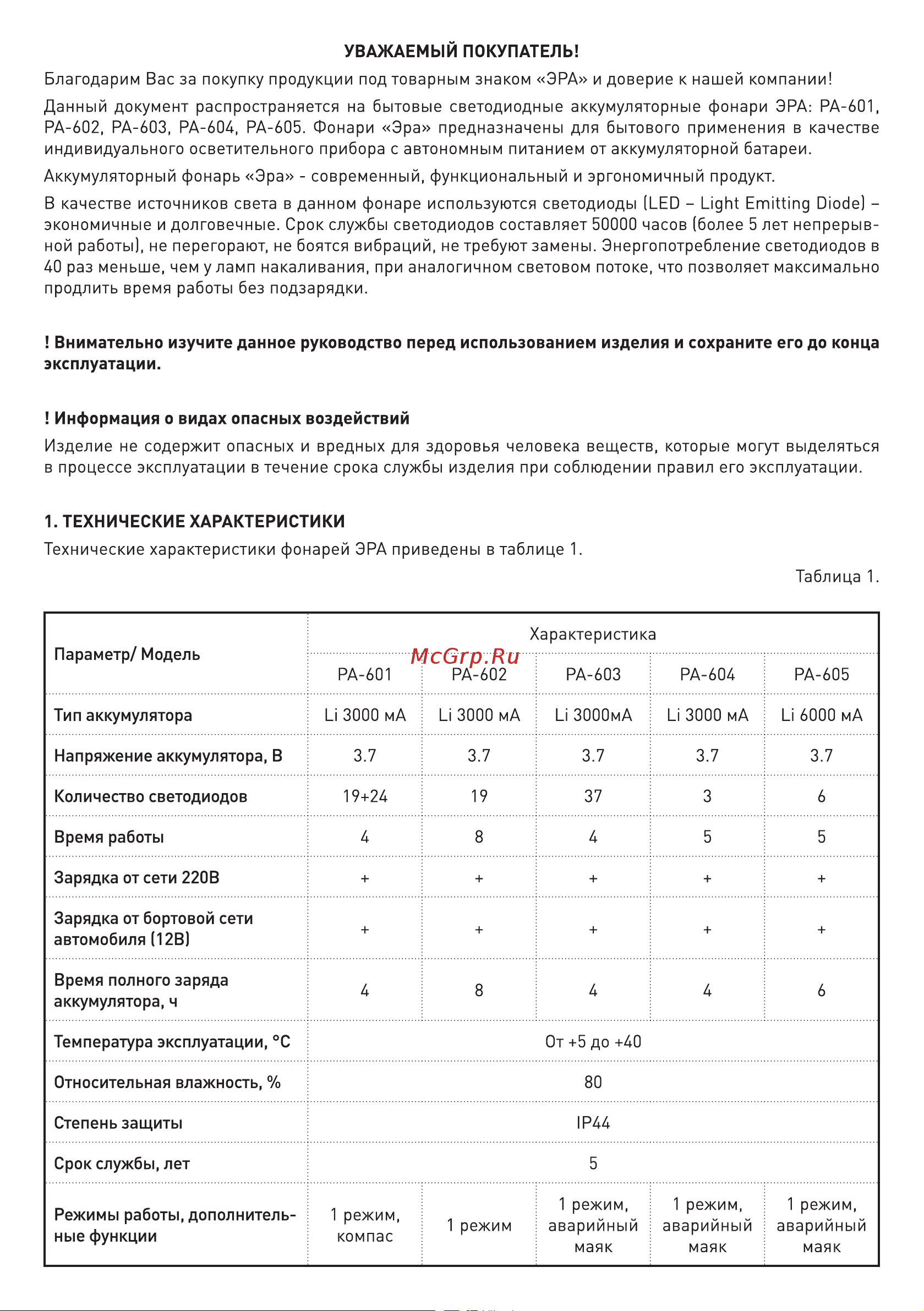 Era PA-602 (Б0031033) Инструкция по эксплуатации онлайн [2/4] 662501