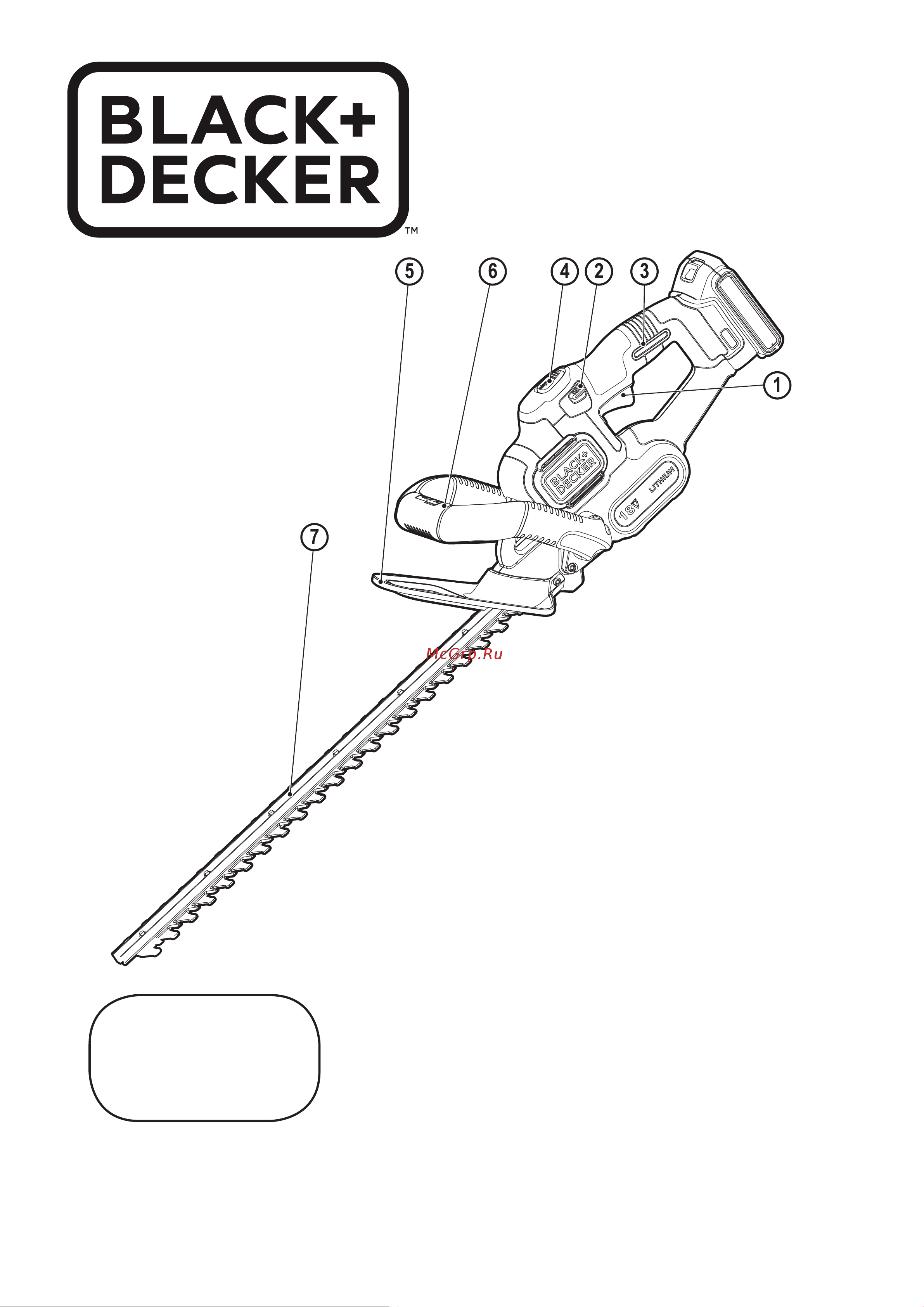 BLACK & DECKER Кусторез GTC18452PC-QW +Нож BDHT0-10197 Инструкция по эксплуатации онлайн