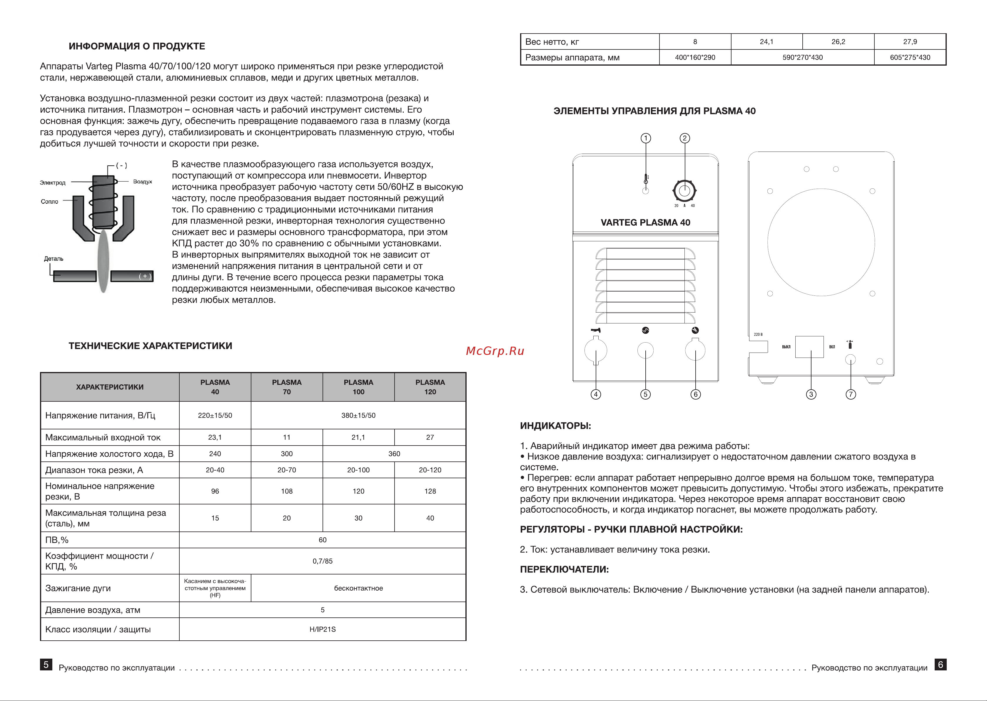 Foxweld VARTEG PLASMA 40 (6155) Инструкция по эксплуатации онлайн [4/9] 668735