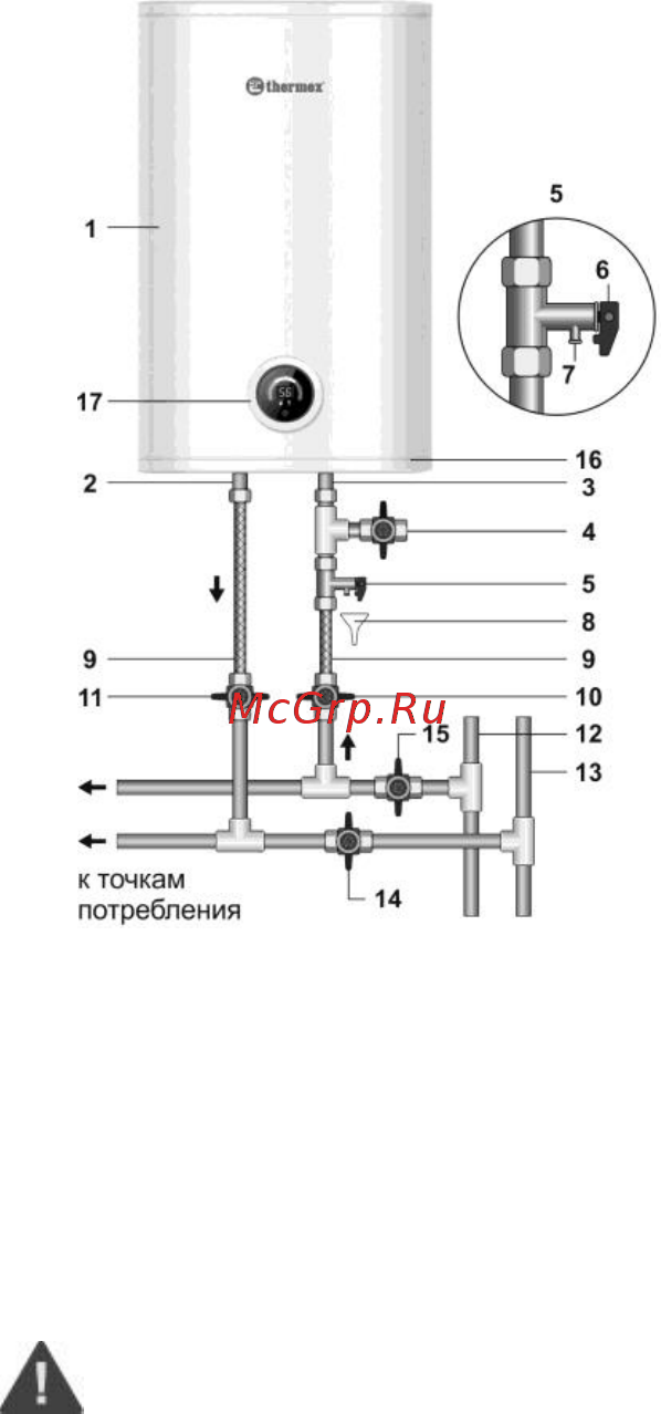 Thermex MS 50 V [10/22] Перед подключением водонагревателя к электрической сети убедитесь что её