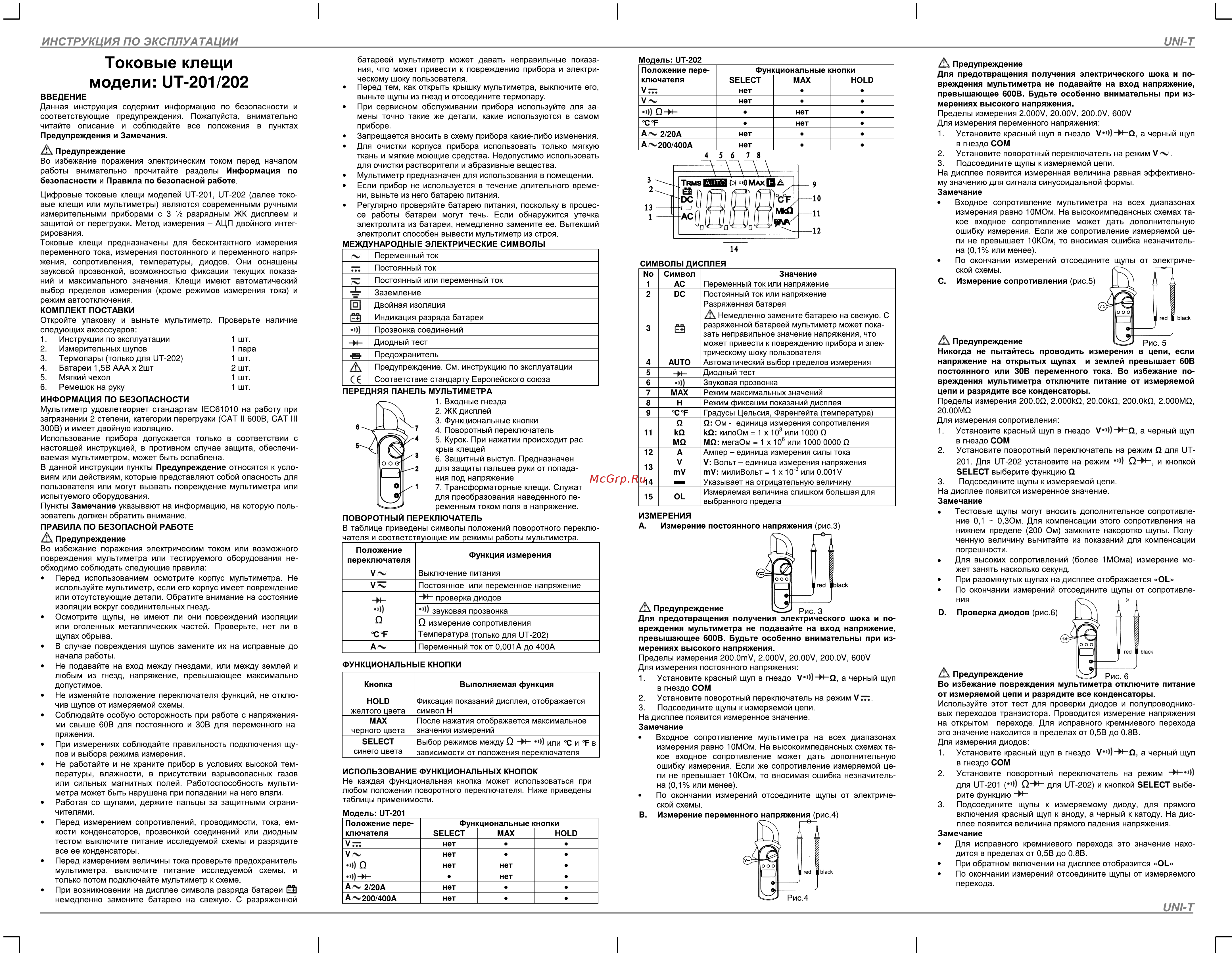 Unit UT202 (13-0001) Инструкция по эксплуатации онлайн