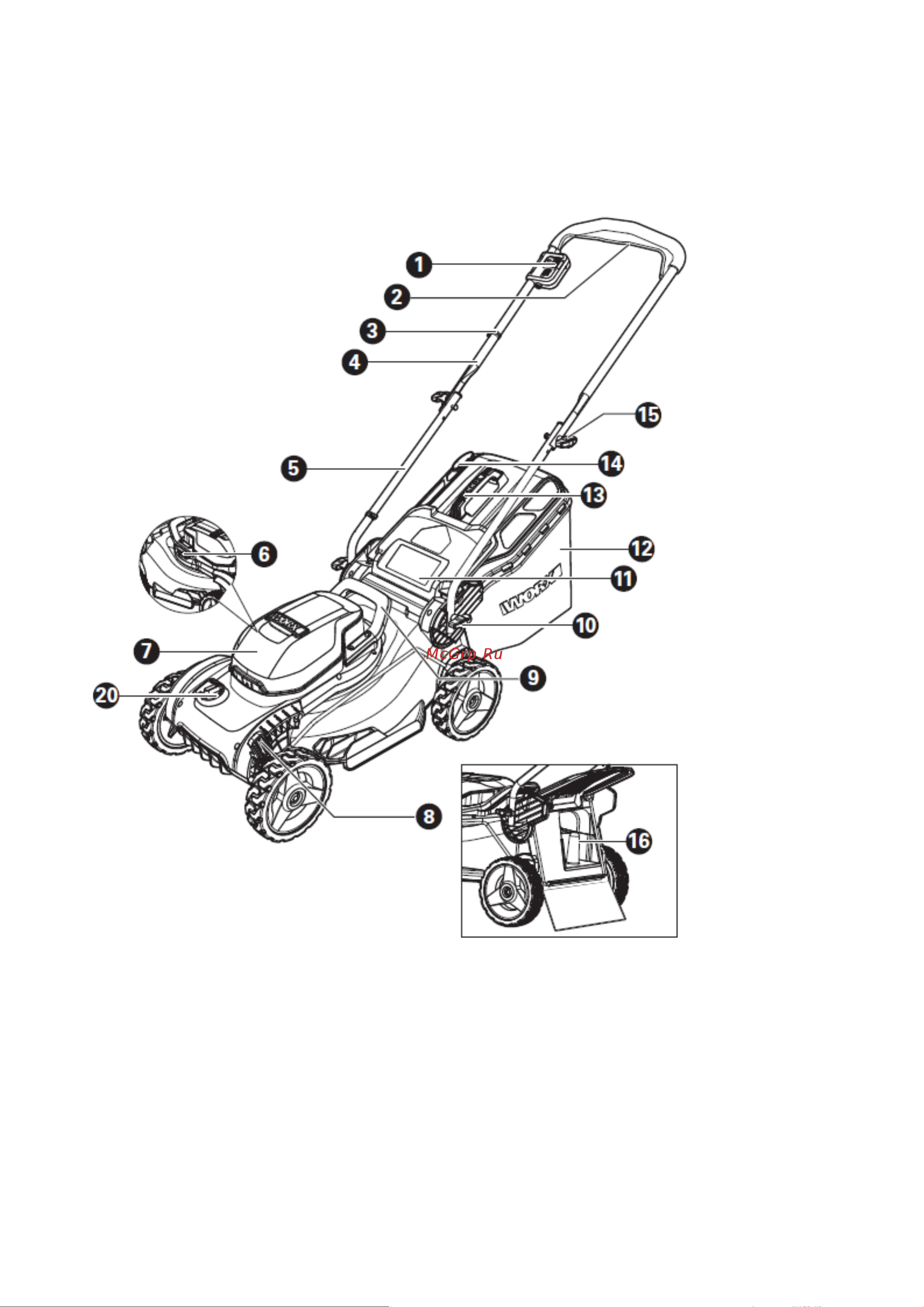 Worx WG743E [6/19] Рычаг переключения