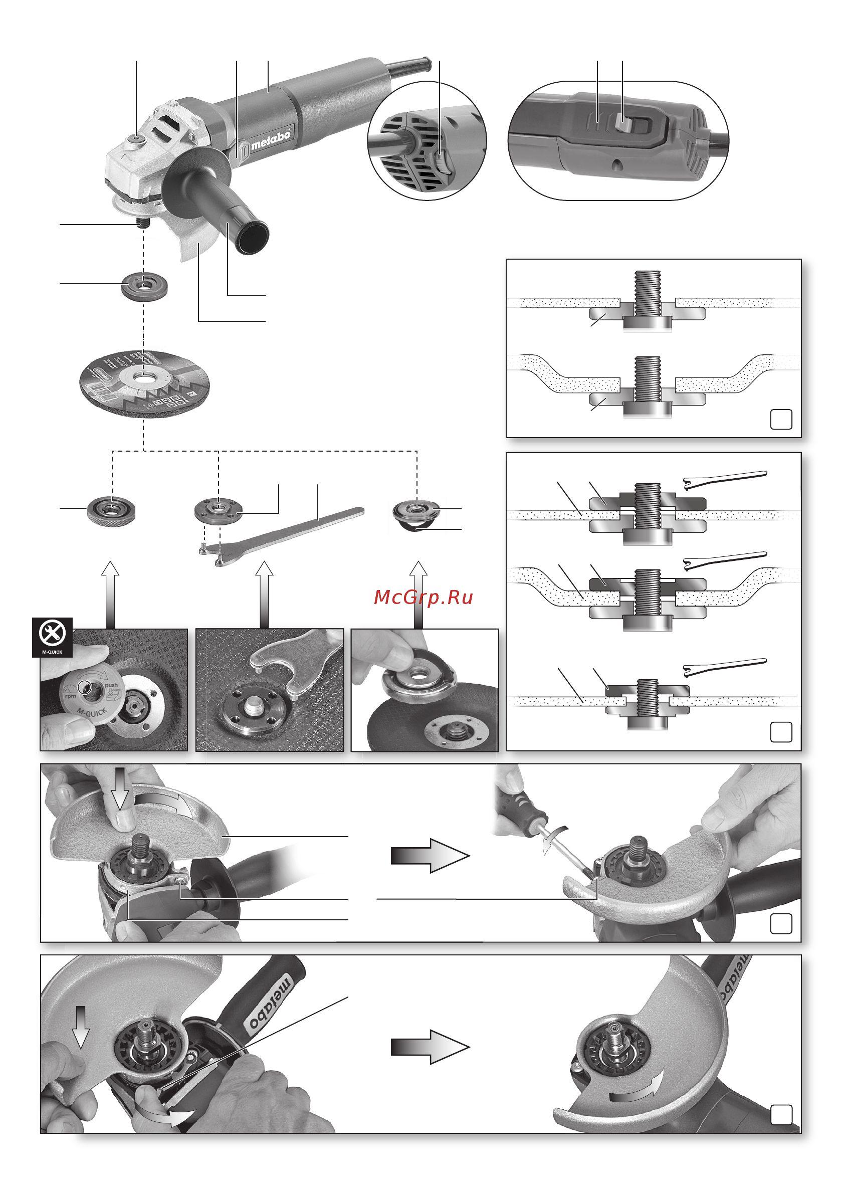 Metabo W 1100-125 Инструкция по эксплуатации онлайн [2/120] 514560
